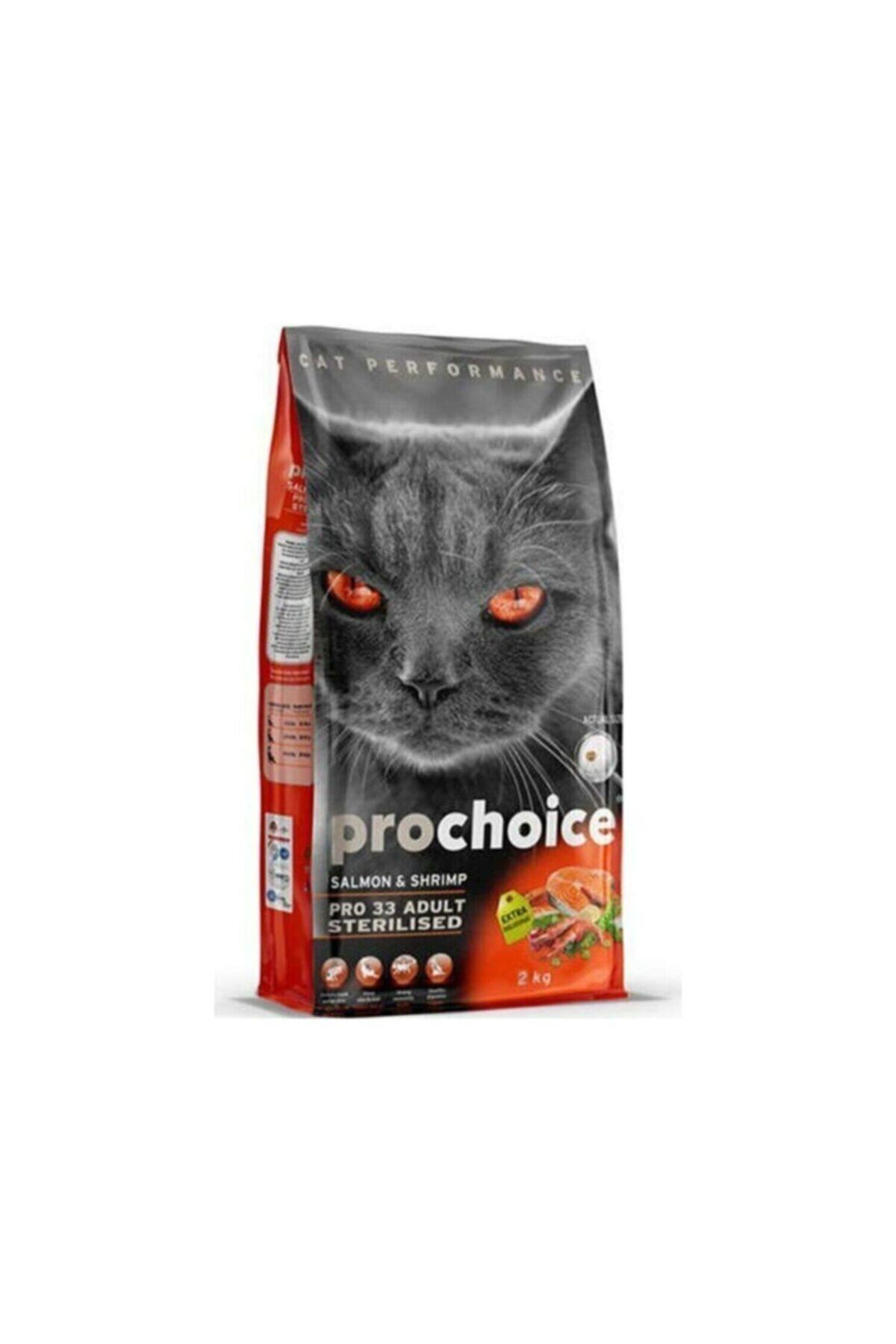 ProChoice 33 HypoAllergenic Somonlu ve Karidesli Düşük Tahıllı Kısırlaştırılmış Kedi Maması 2kg