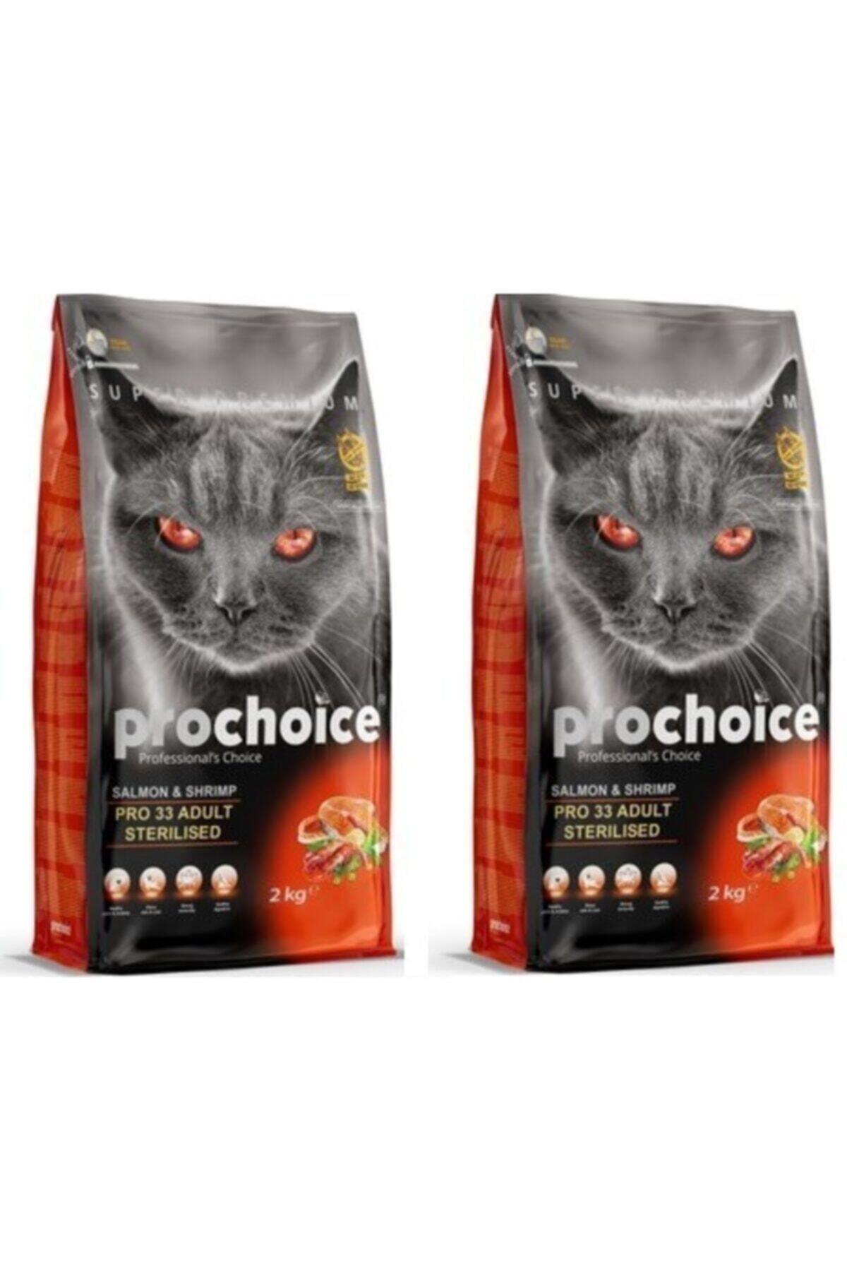 ProChoice 33 HypoAllergenic Somonlu ve Karidesli Düşük Tahıllı Kısırlaştırılmış Kedi Maması 2kg