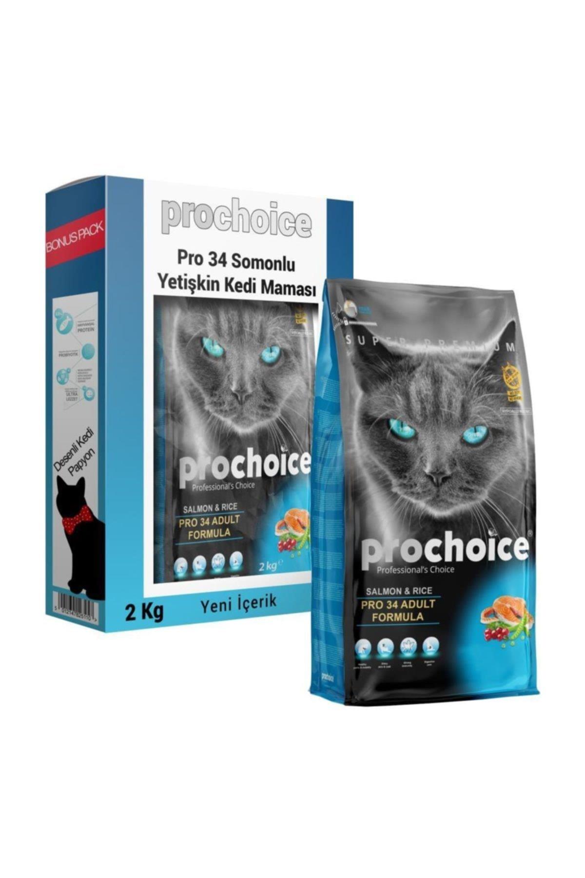 ProChoice 34 Somonlu ve Pirinçli Düşük Tahıllı Yetişkin Kedi Maması 2kg