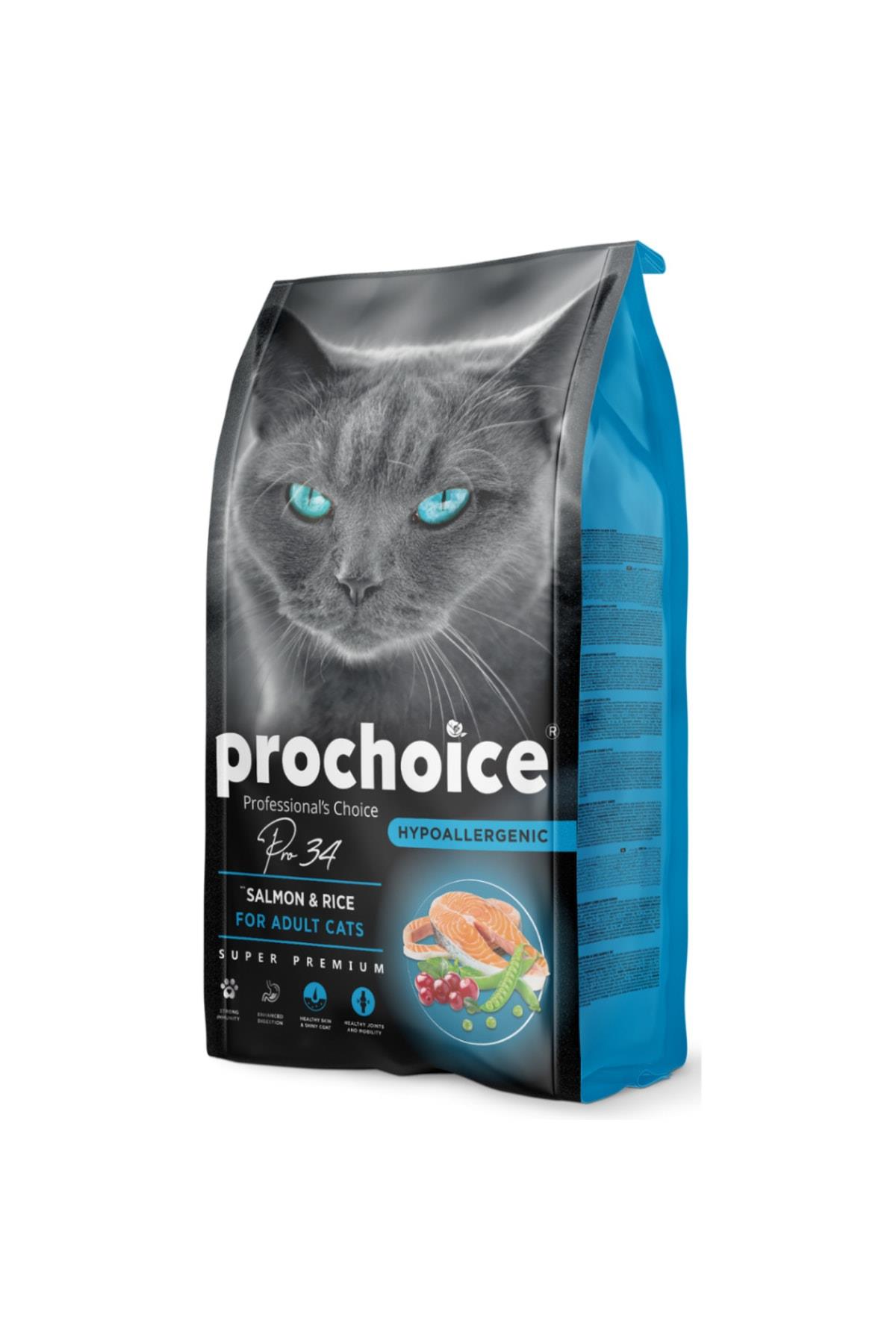 ProChoice 34 Somonlu ve Pirinçli Düşük Tahıllı Yetişkin Kedi Maması 2kg