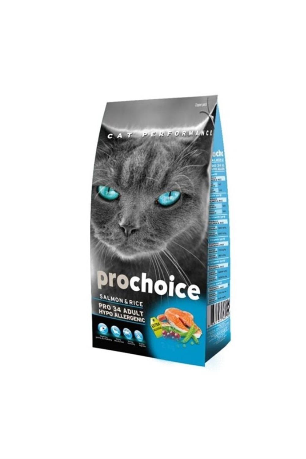 ProChoice 34 Somonlu ve Pirinçli Düşük Tahıllı Yetişkin Kedi Maması 2kg