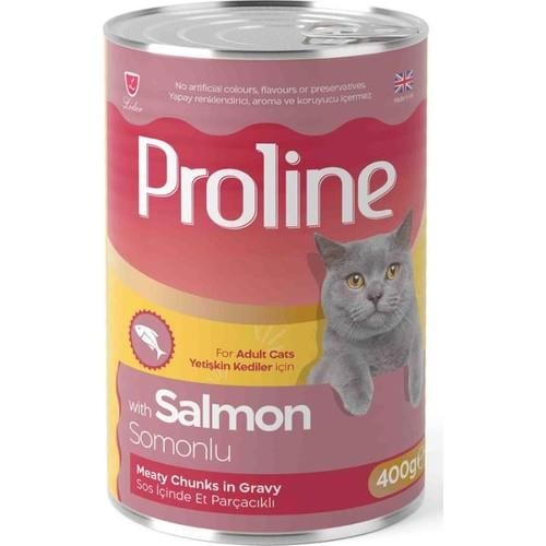 Proline Sos İçinde Parça Somon Etli Yetişkin Kedi Konservesi 400gr