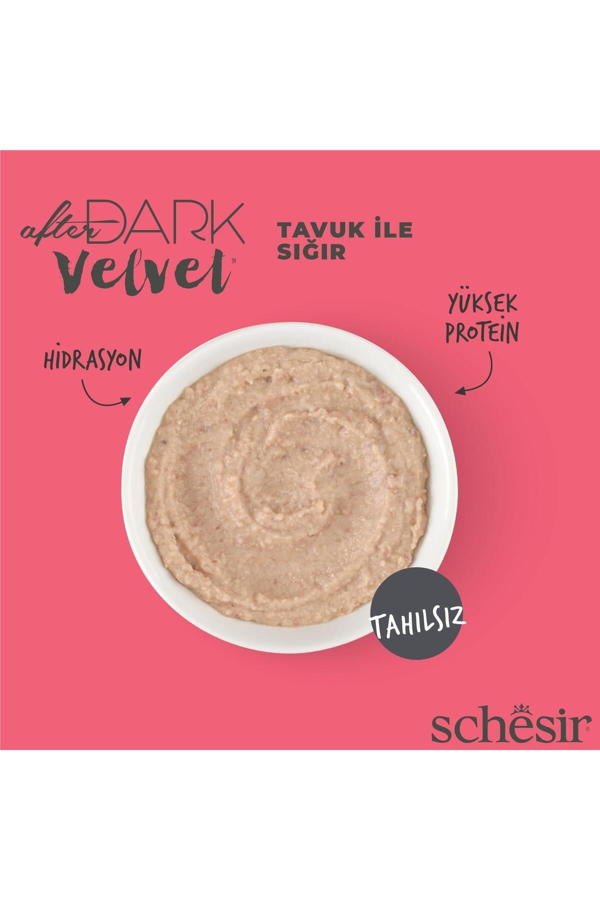 Schesir After Dark Pouch Tavuklu ve Sığır Etli Tahılsız Yetişkin Kedi Konservesi 80gr