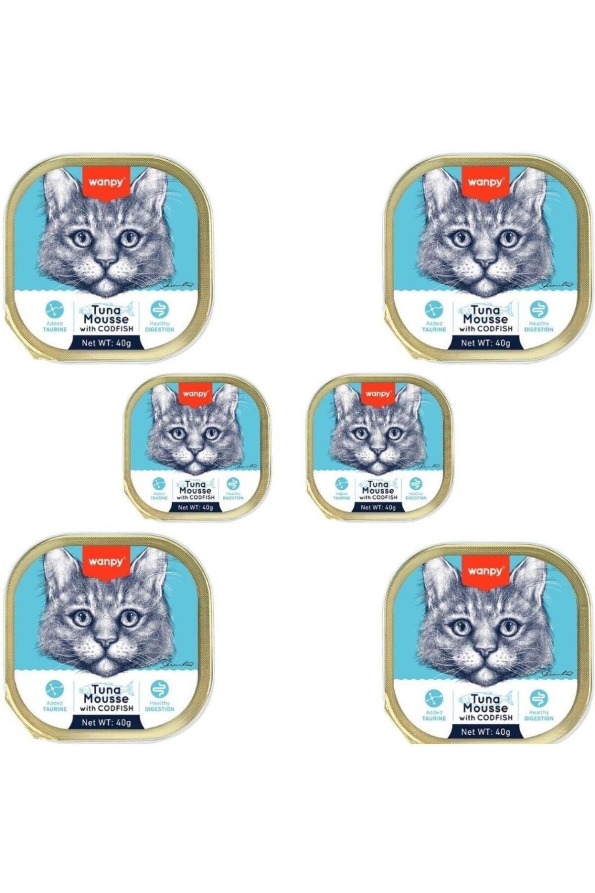 Wanpy Alutray Ezme Ton ve Morina Balıklı Kedi Konservesi 40gr x 6 adet