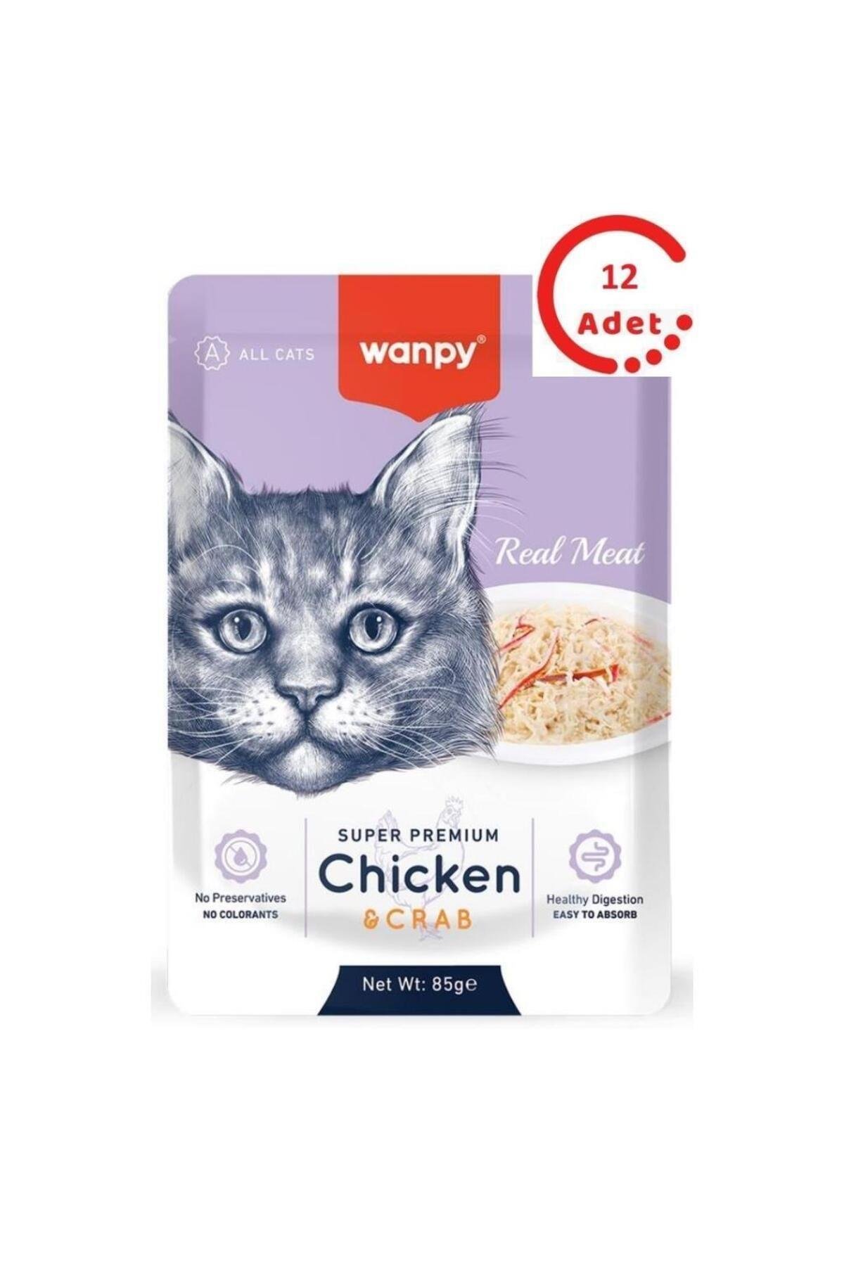 Wanpy Pouch Tavuklu Yengeçli Kedi Konservesi 85gr x 12 ADET
