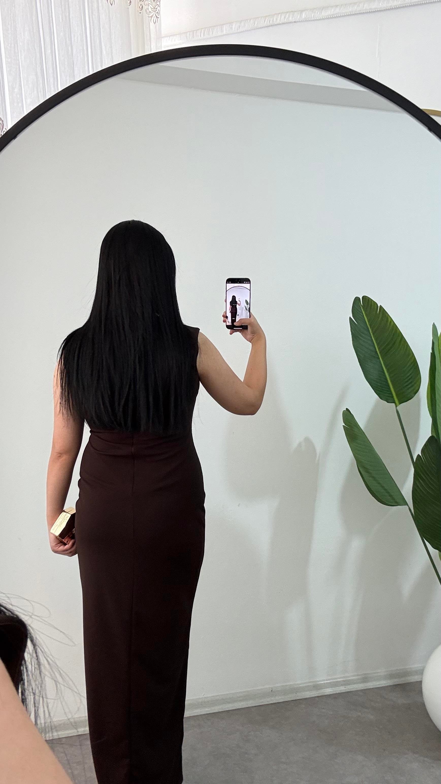 Acı Kahve Maxi Lore Elbise