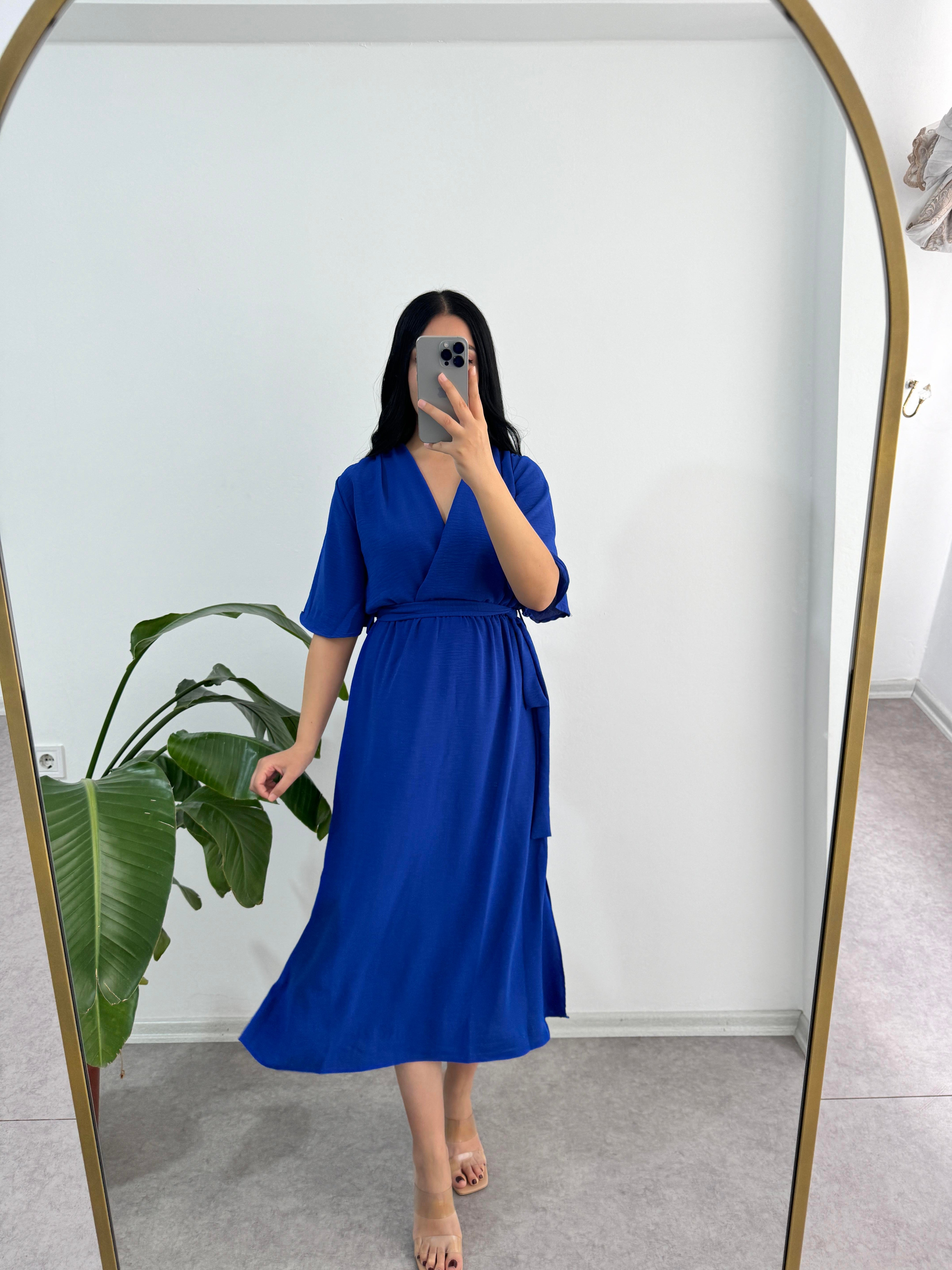 Aerobin Kumaş Mavi Elbise