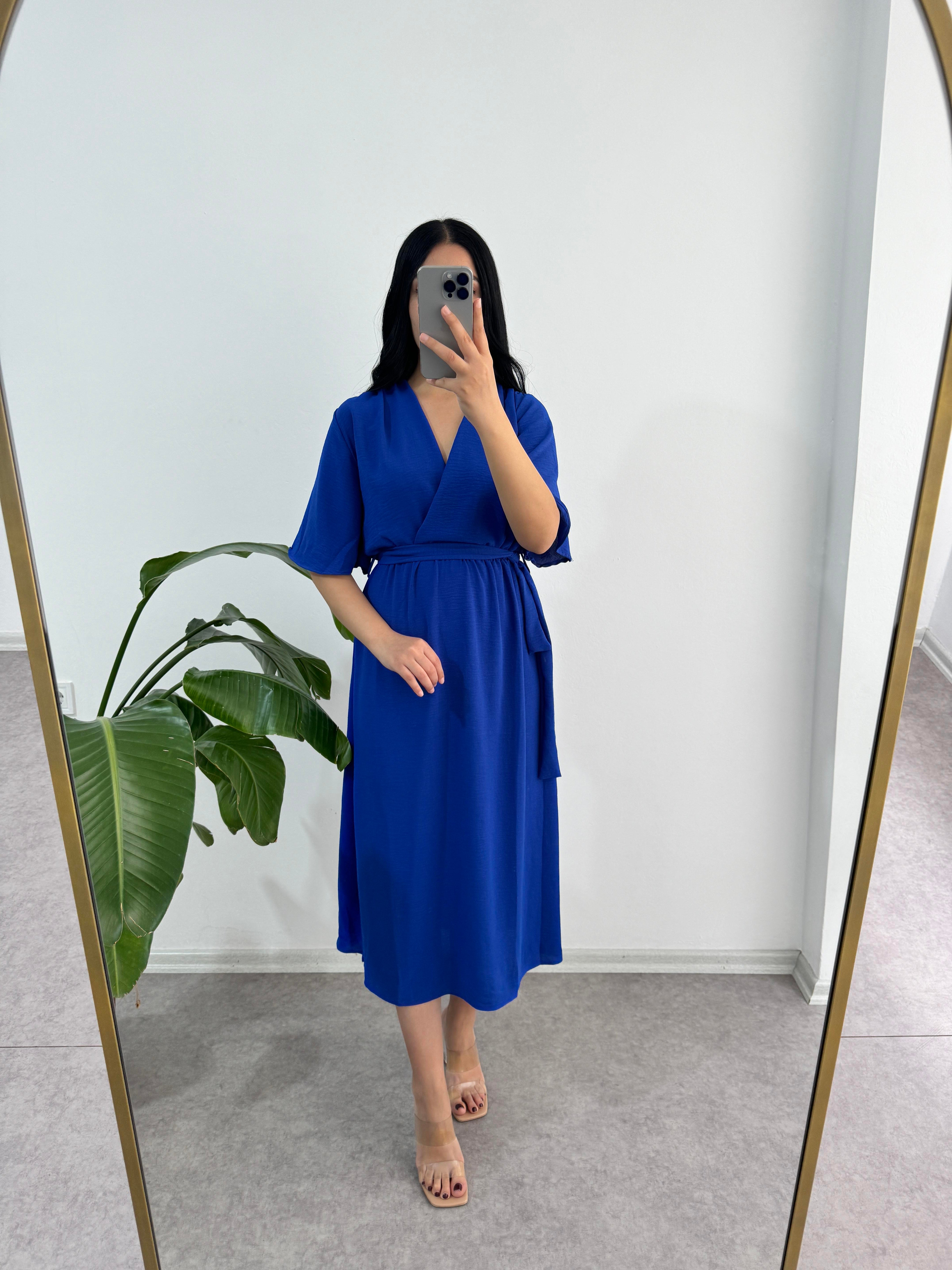 Aerobin Kumaş Mavi Elbise