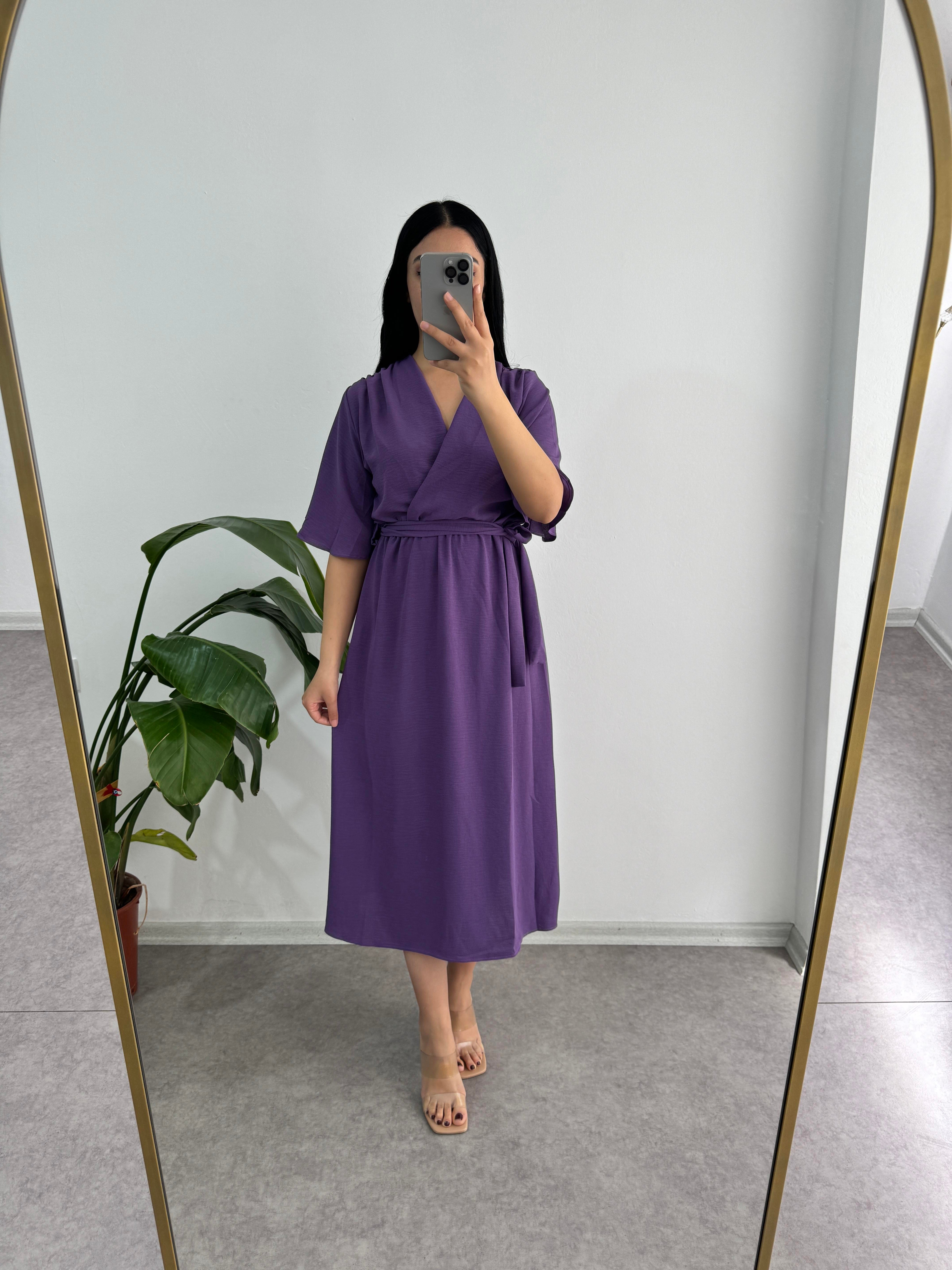 Aerobin Kumaş Mor Elbise