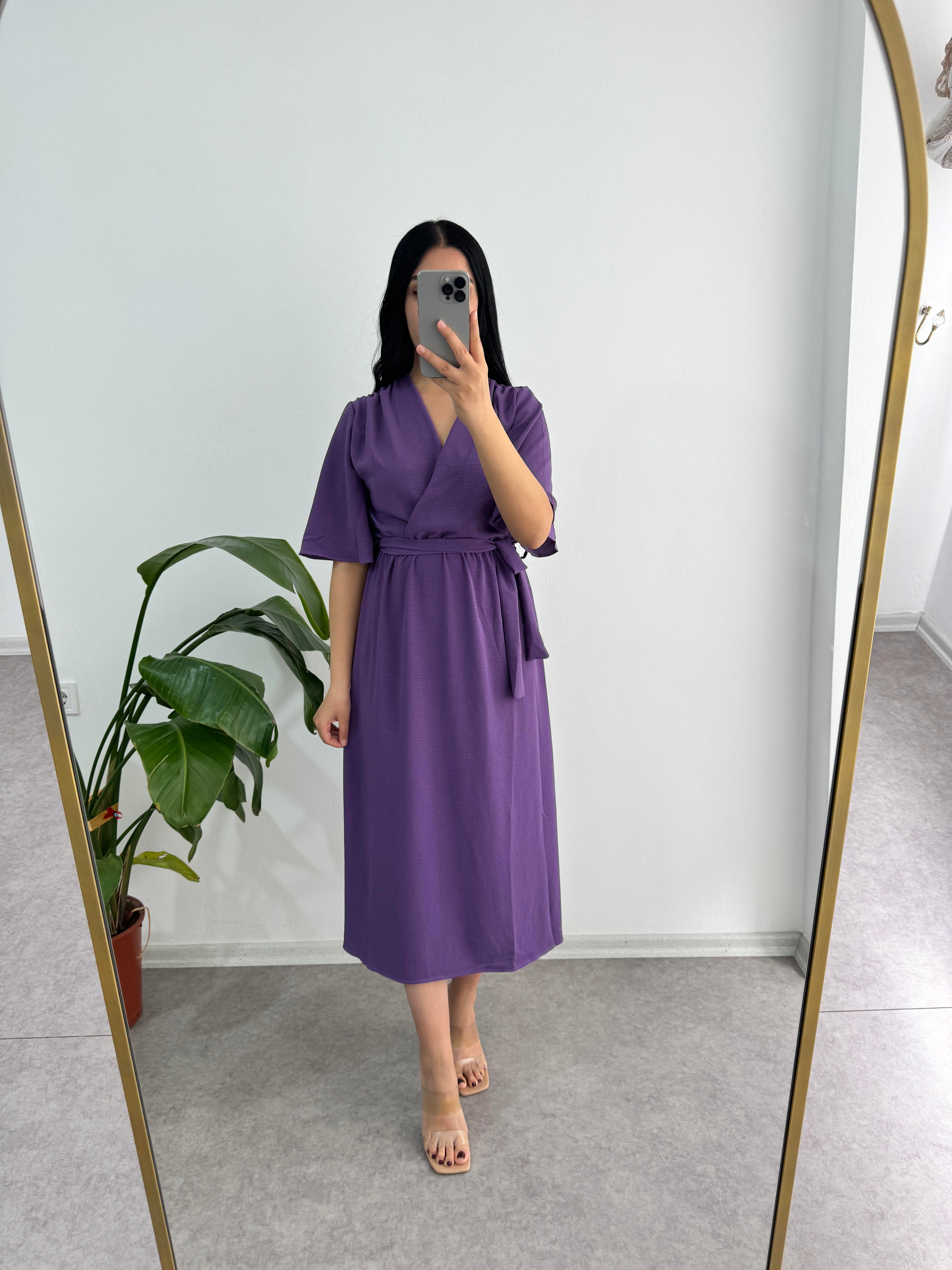 Aerobin Kumaş Mor Elbise