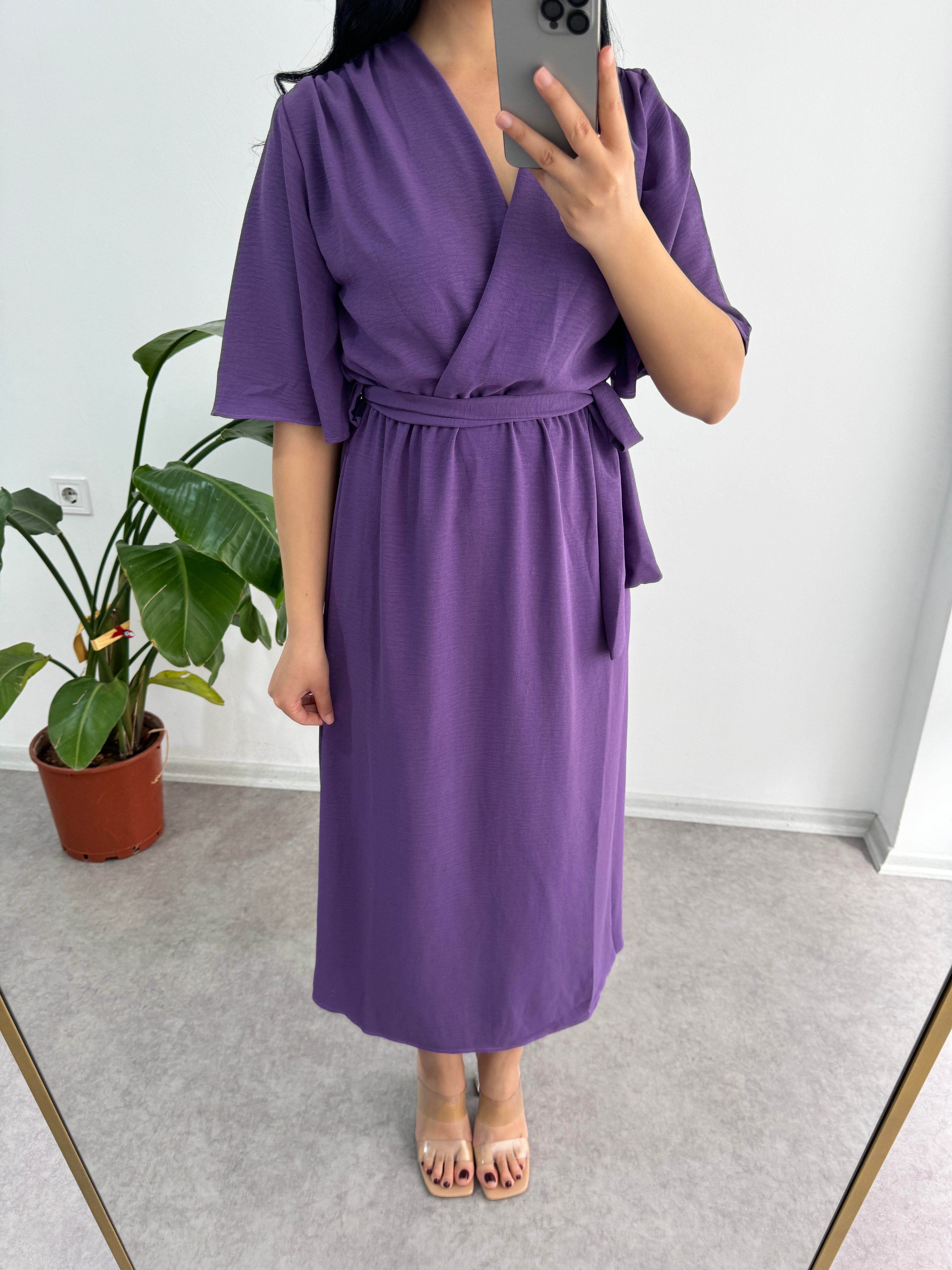 Aerobin Kumaş Mor Elbise