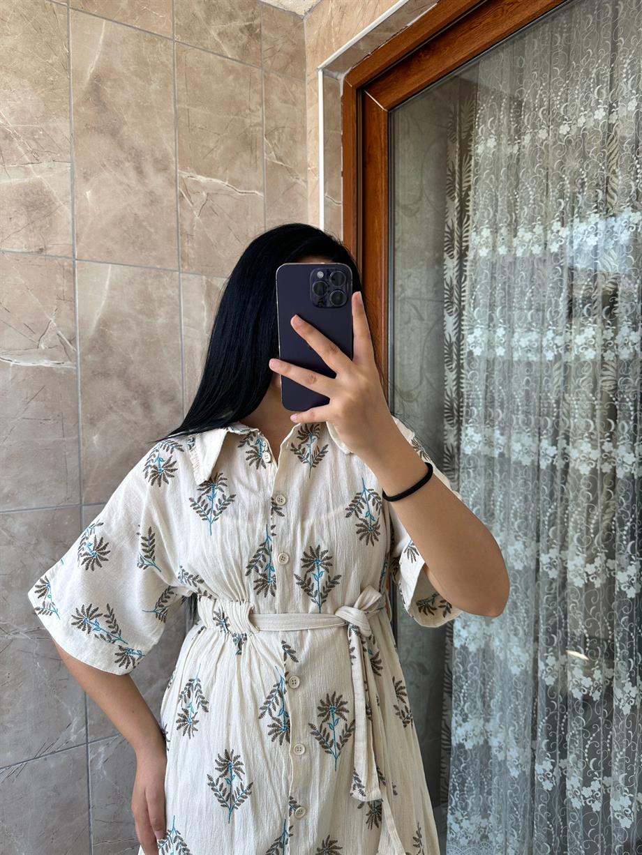 ASTARSIZ KETEN ELBİSE