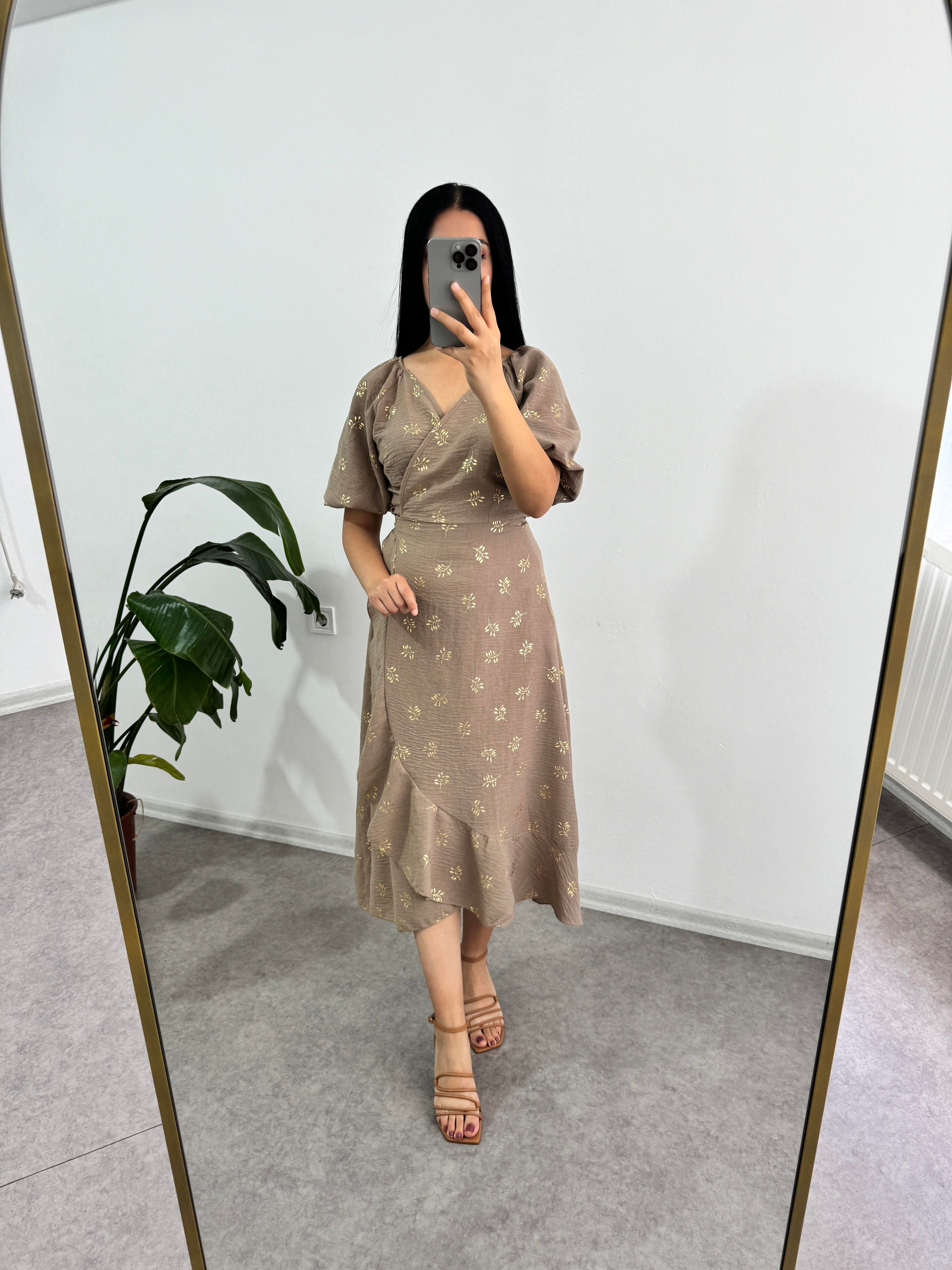 Balon Kol Bej Elbise