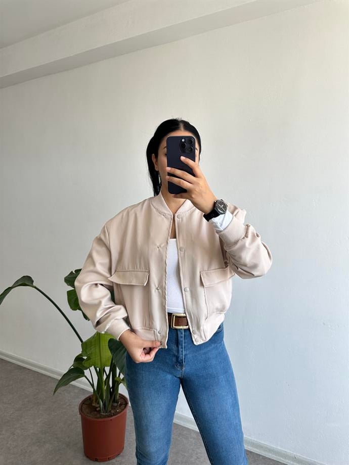 Bej bomber ceket