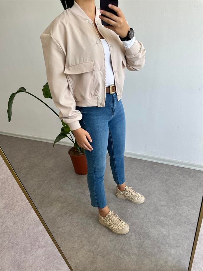 Bej bomber ceket