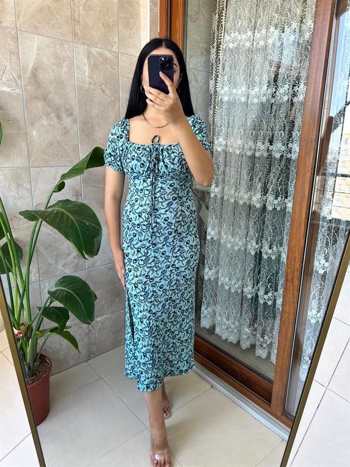 Bürümcük mavi elbise