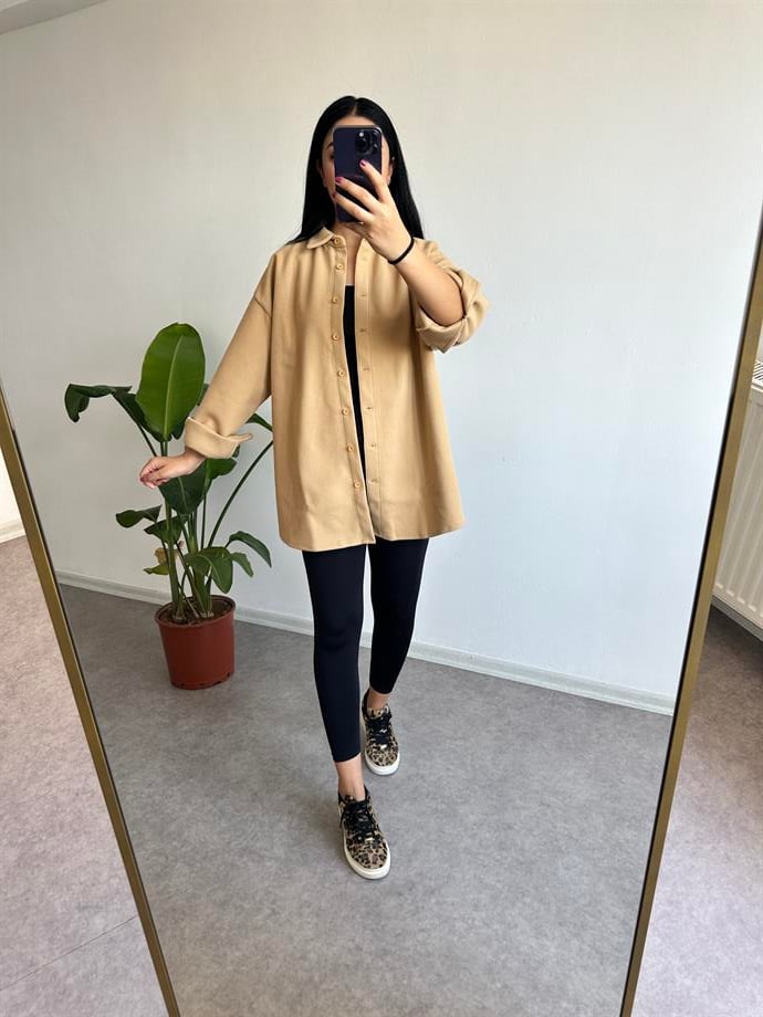 Camel Polarlı gömlek