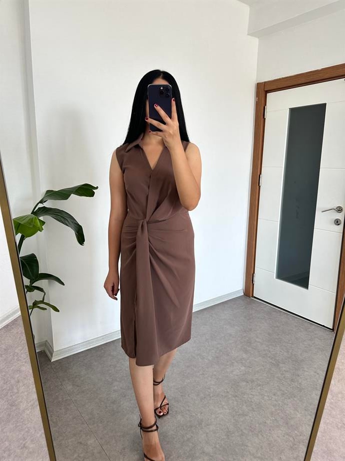 Kahve rengi yandan drapeli