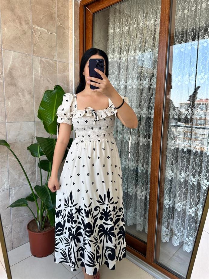 Keten astarlı elbise