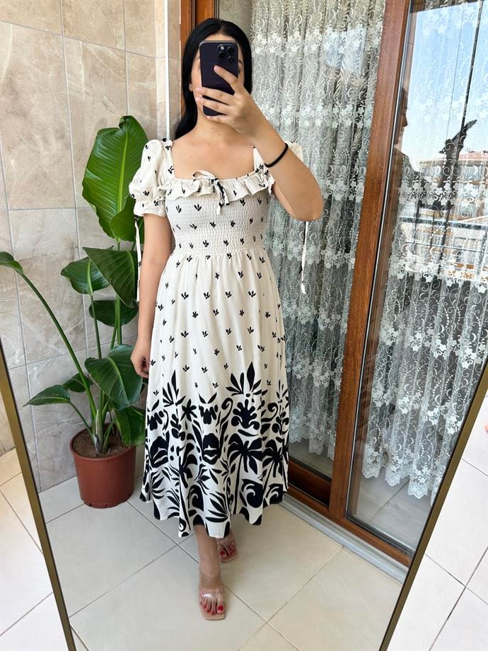 Keten astarlı elbise