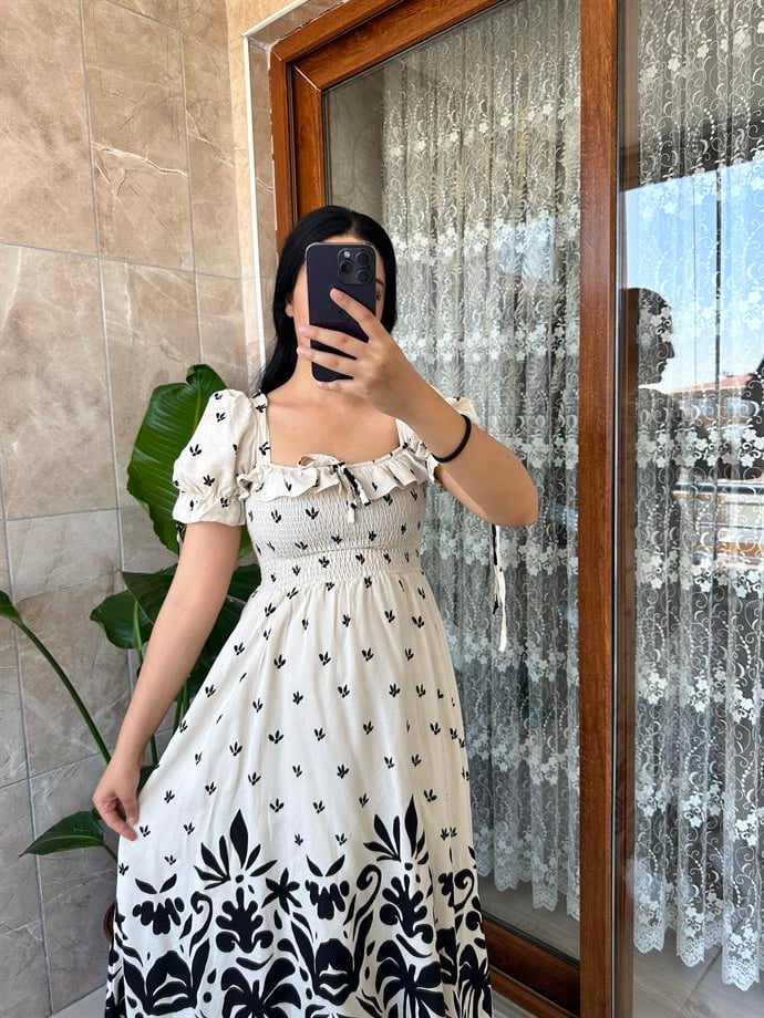 Keten astarlı elbise