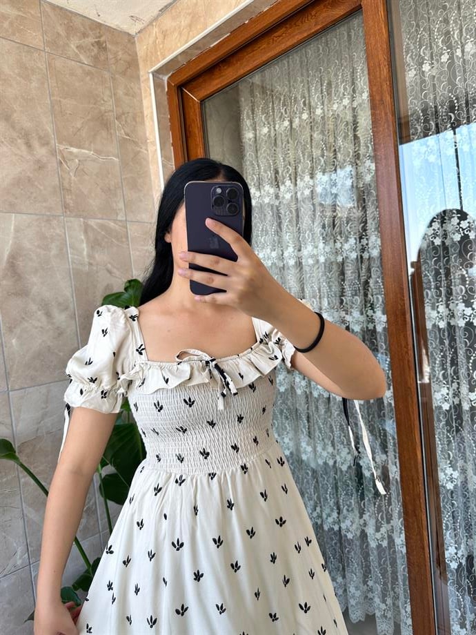 Keten astarlı elbise