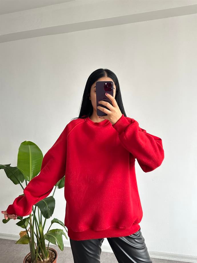 Kırmızı sweatshirt 