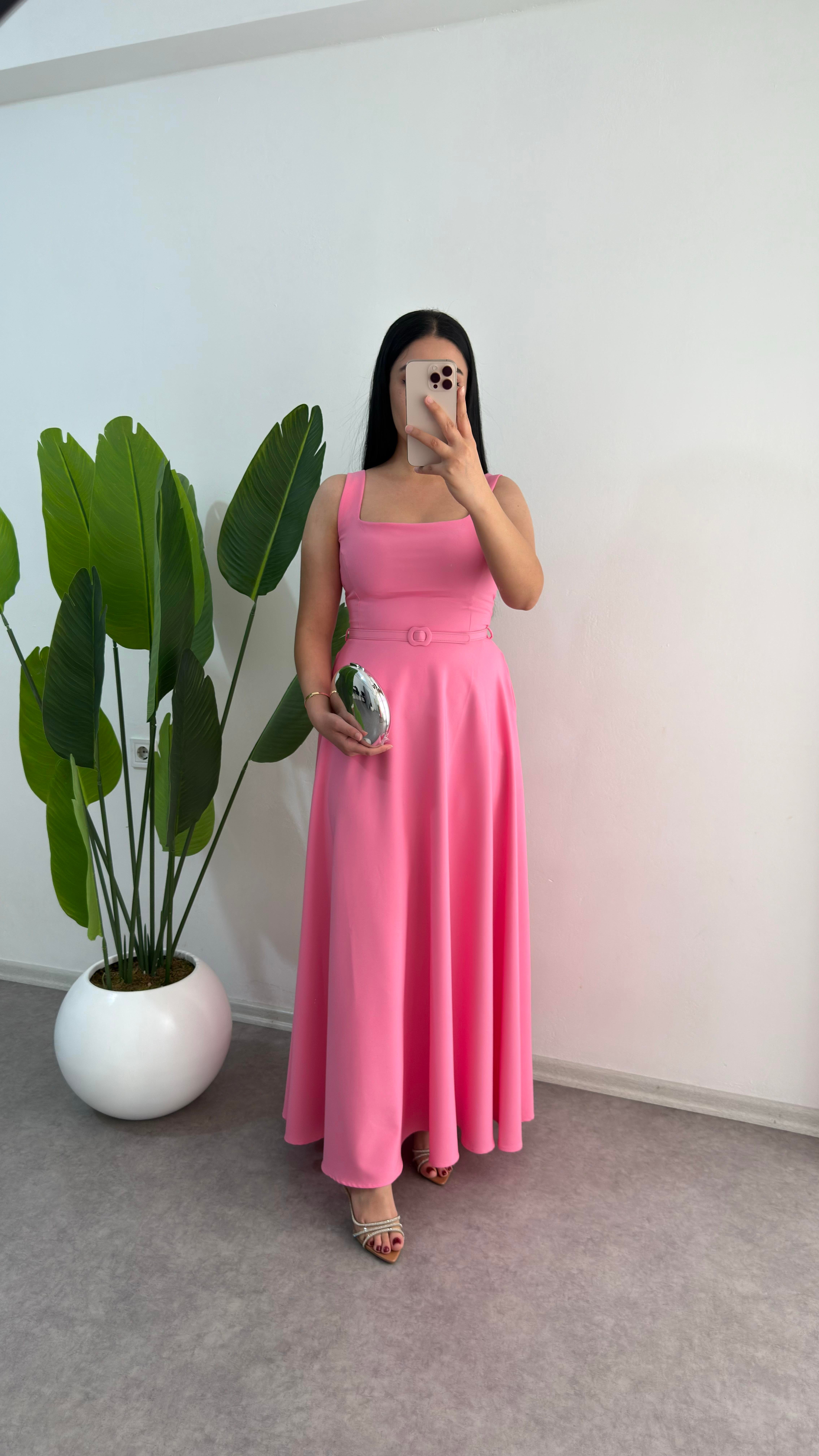 Maxsi Boy Pembe Elbise