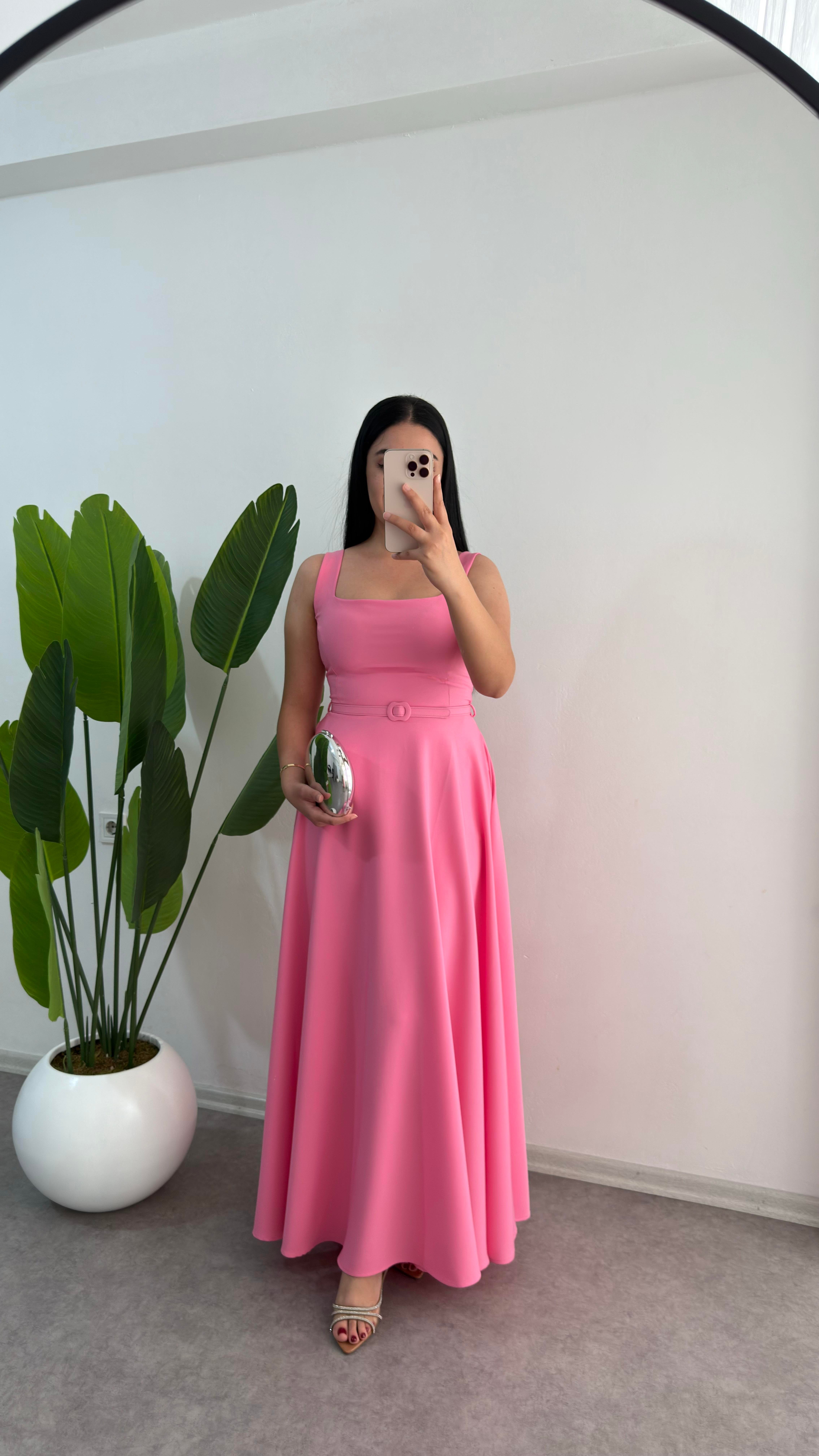 Maxsi Boy Pembe Elbise