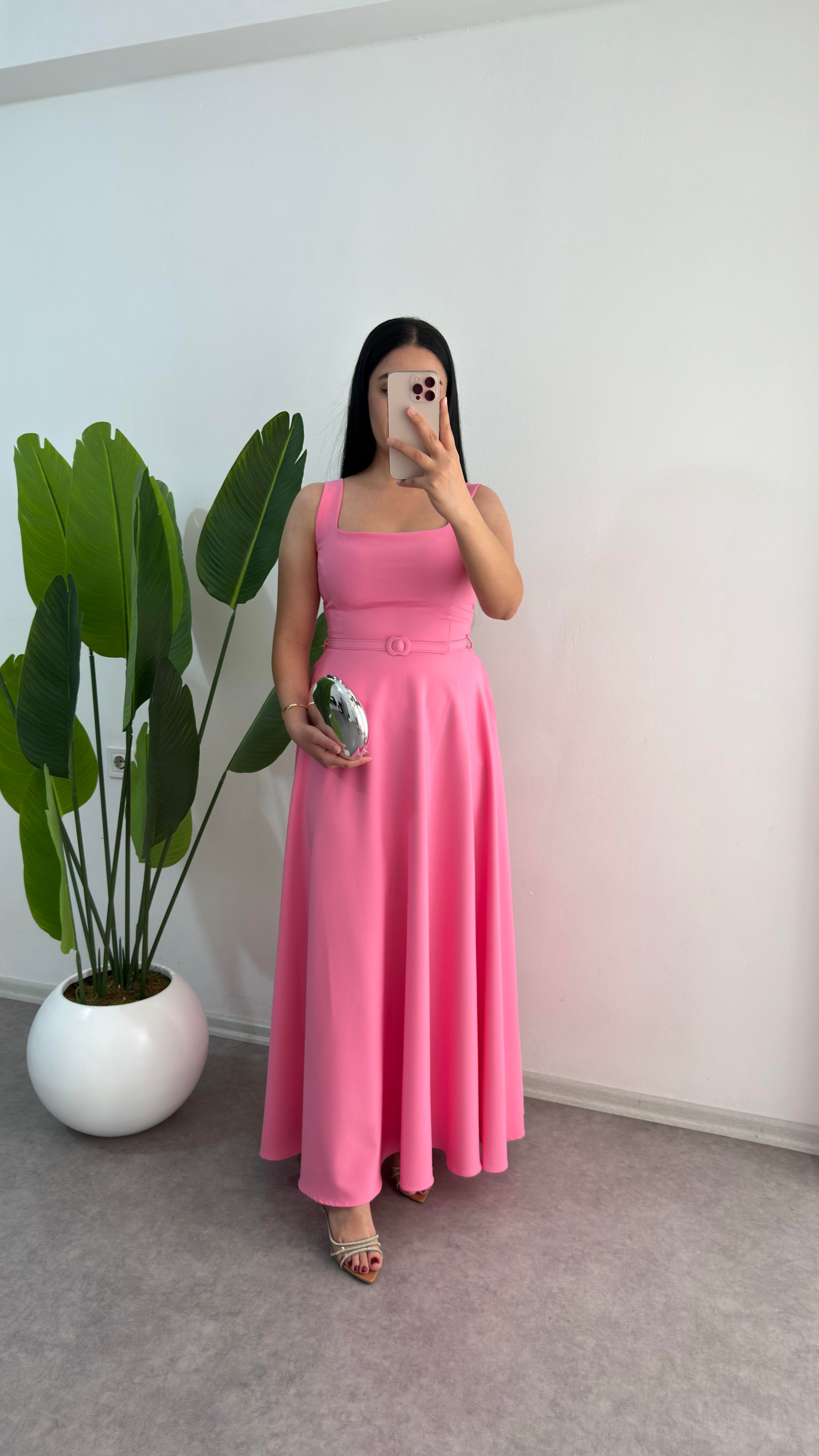 Maxsi Boy Pembe Elbise