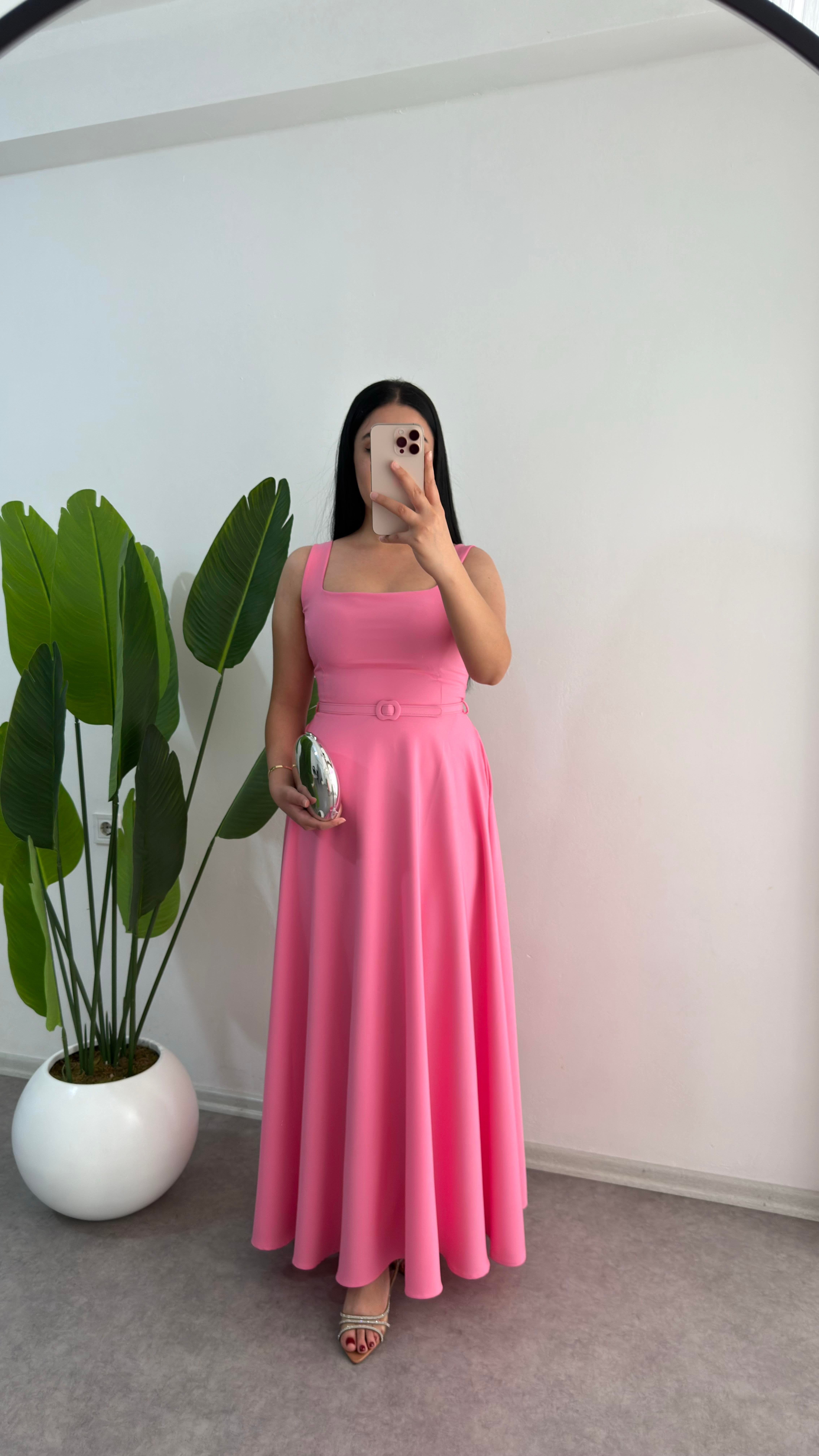 Maxsi Boy Pembe Elbise