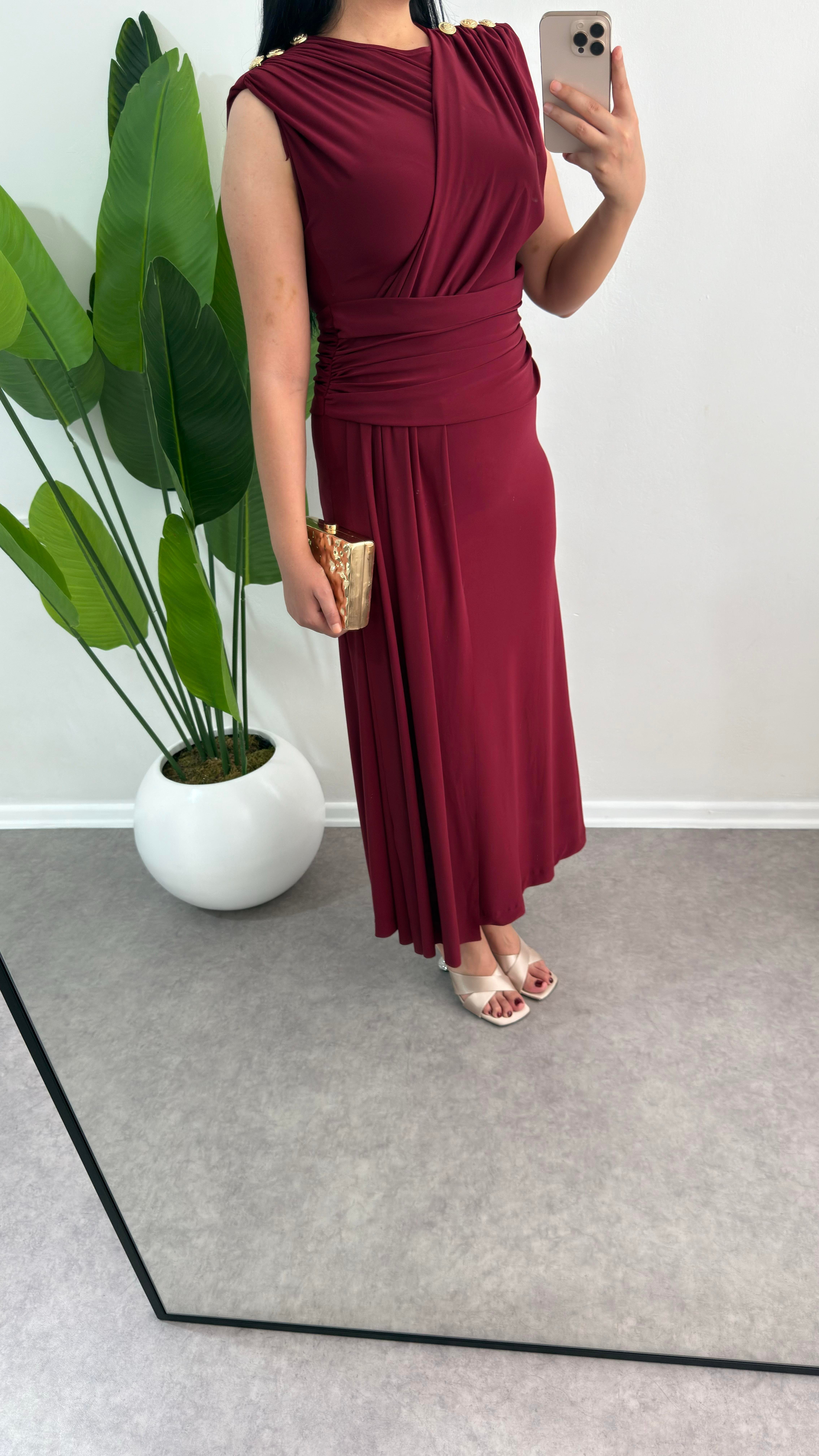 Mix Bordo Sendy Elbise