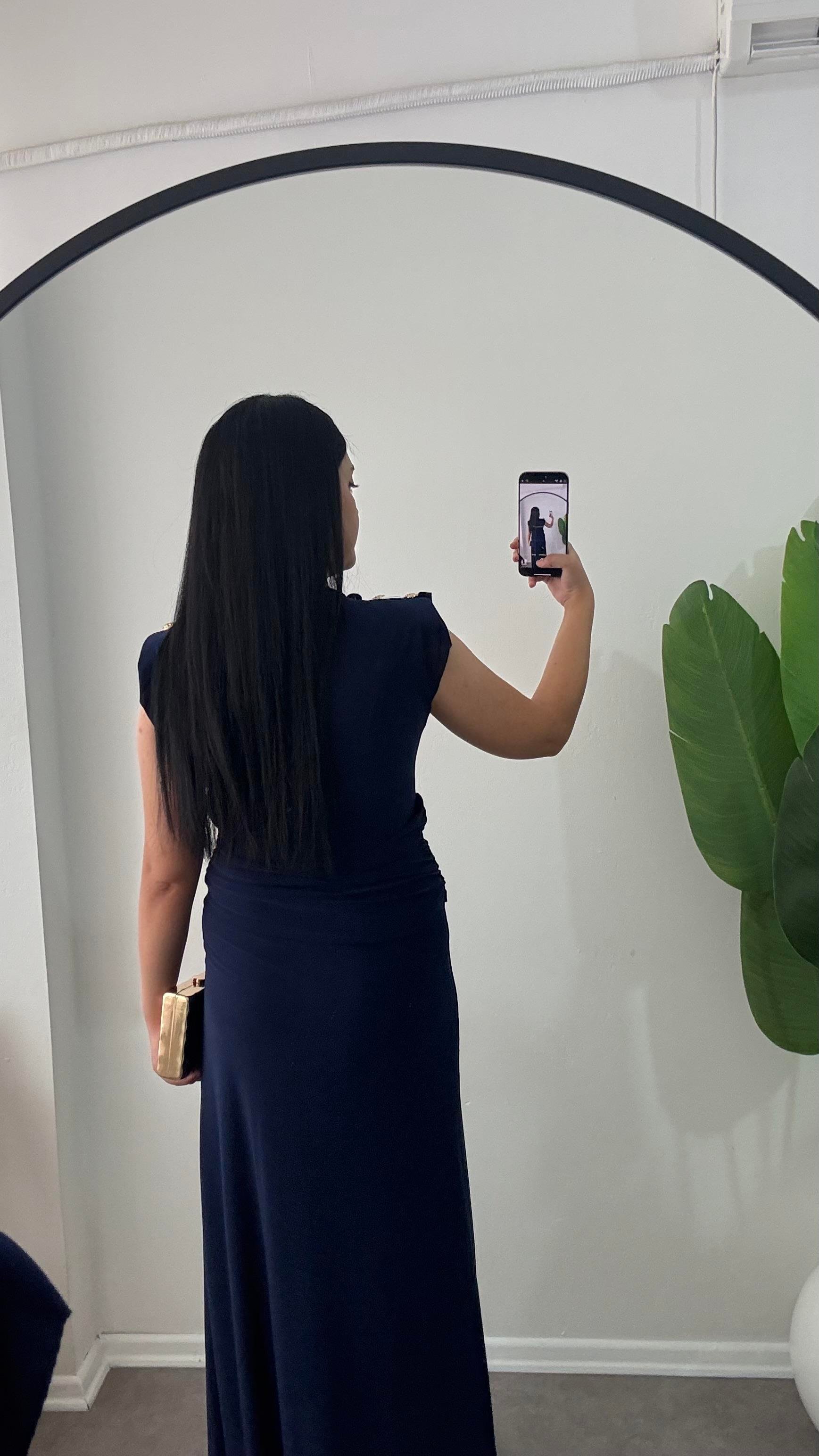 Mix Lacivert Sendy Elbise 