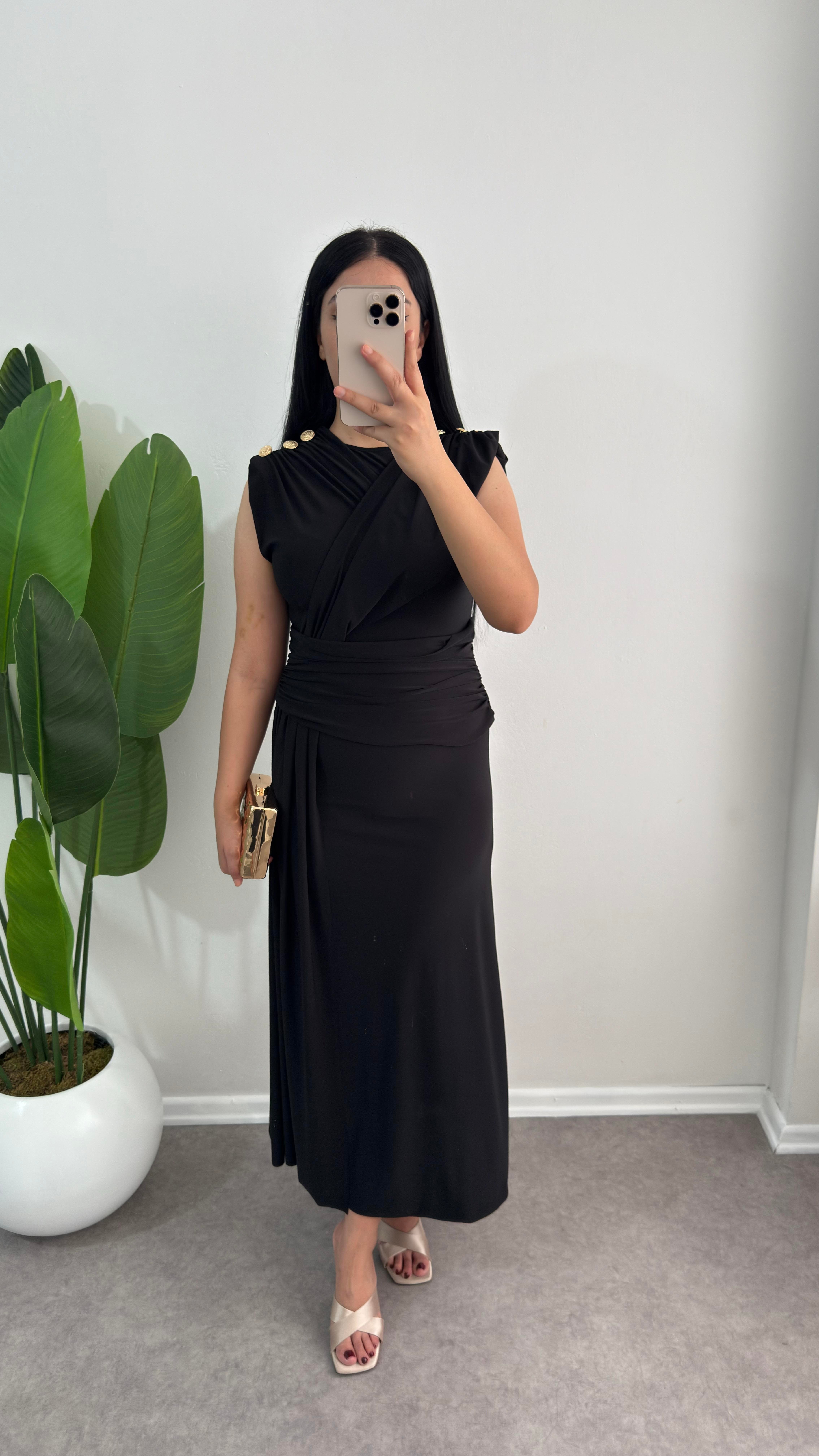 Mix Siyah Sendy Elbise