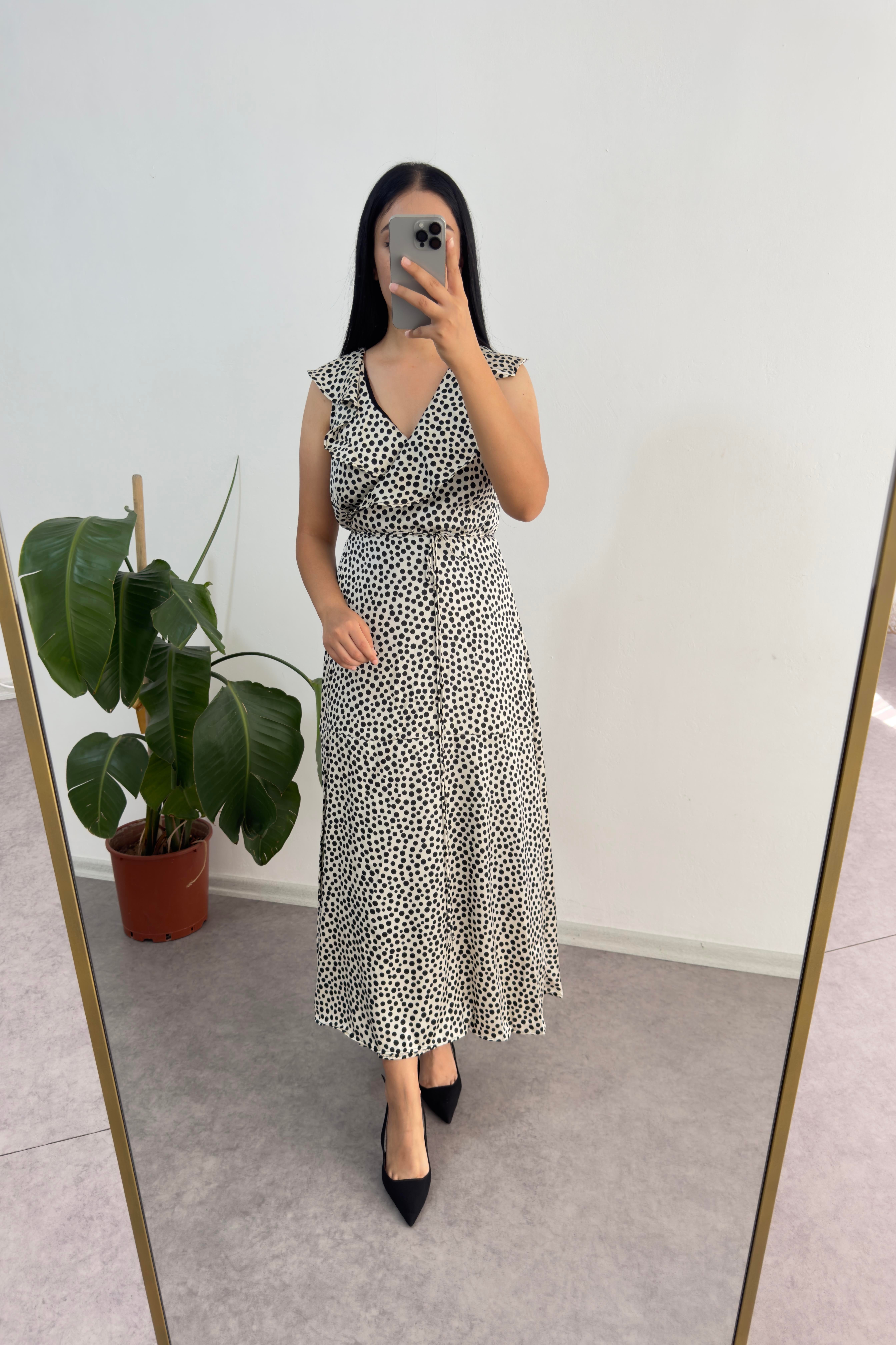 Mng Puantiyeli Elbise