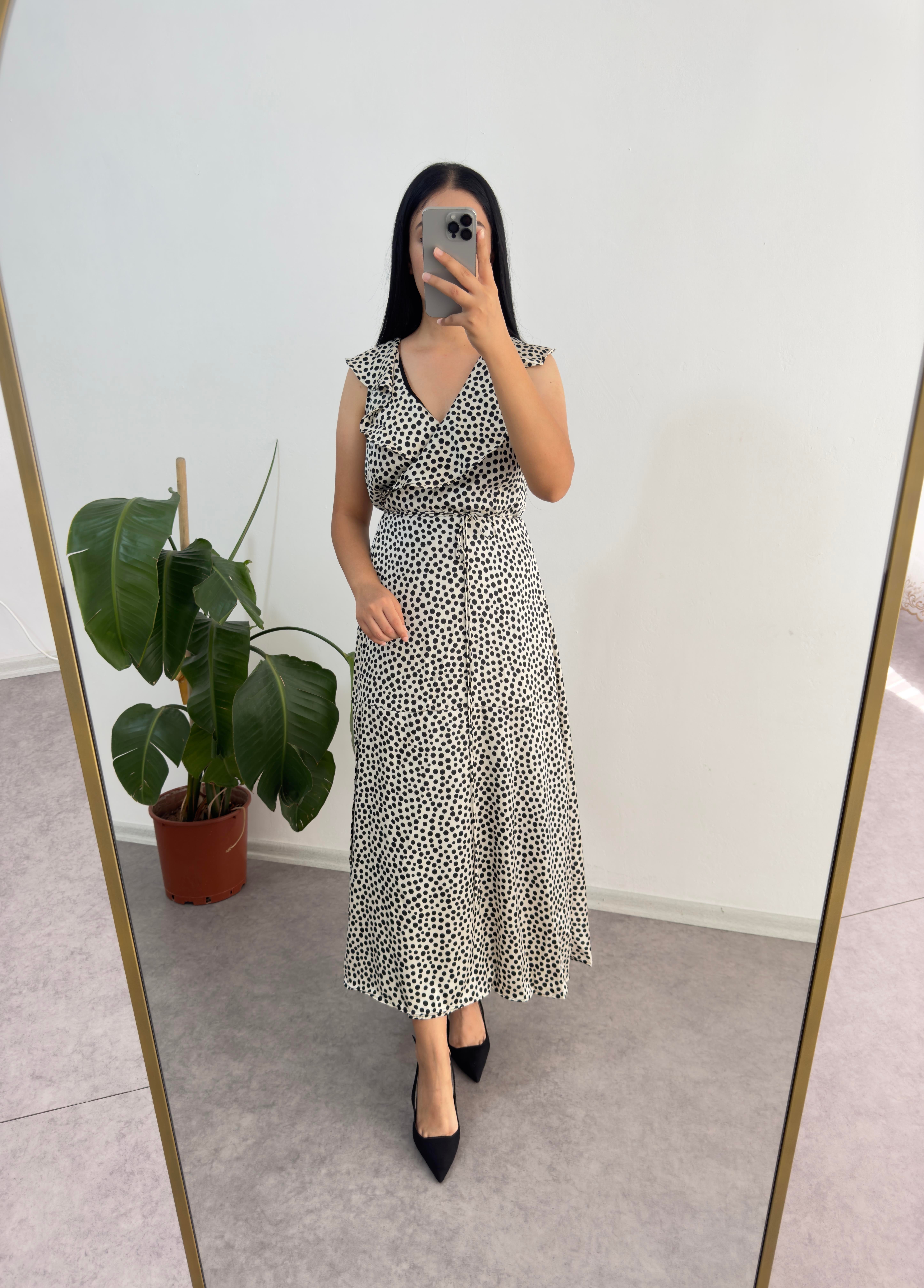 Mng Puantiyeli Elbise