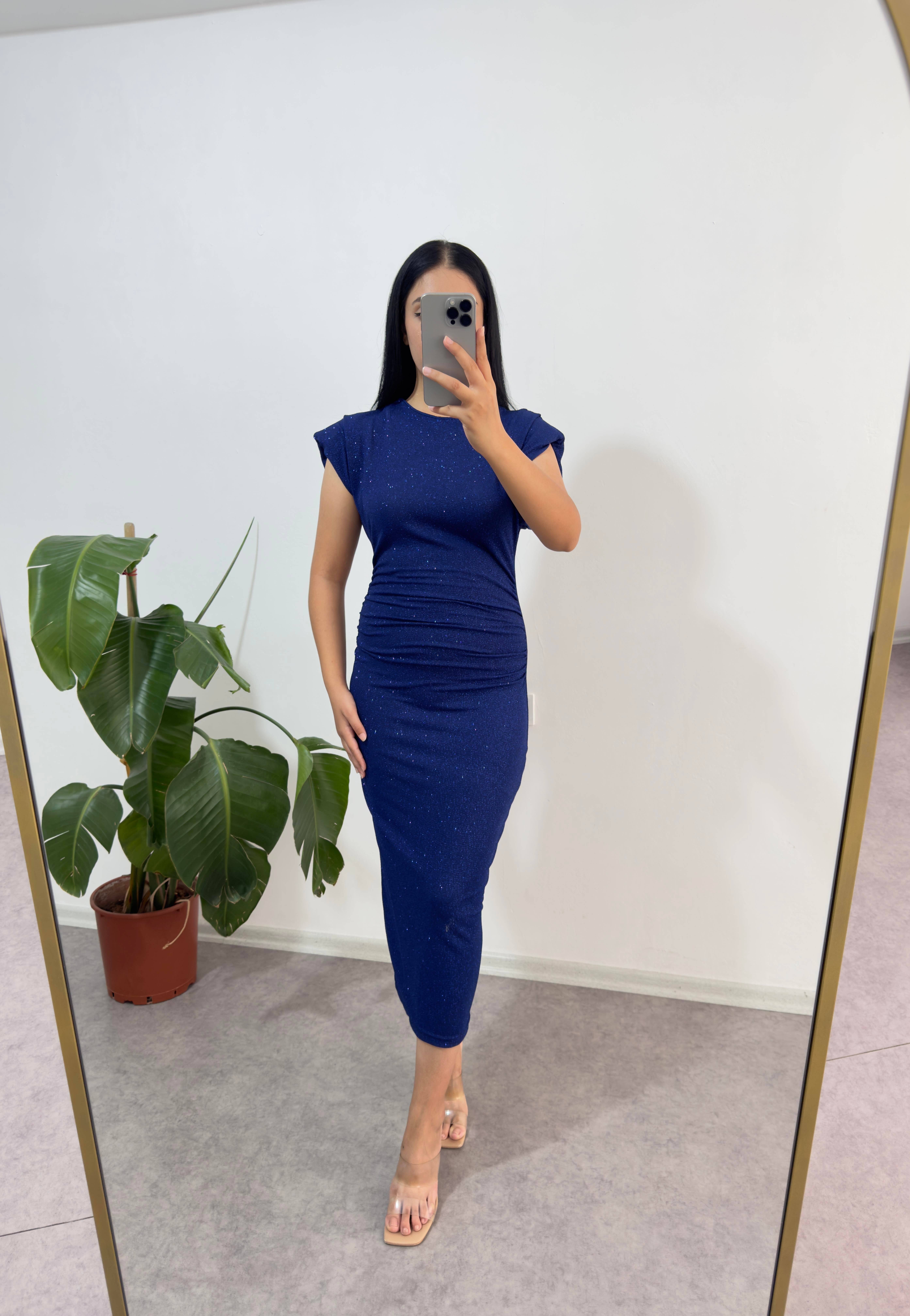 Mygrs Simli Mavi Elbise