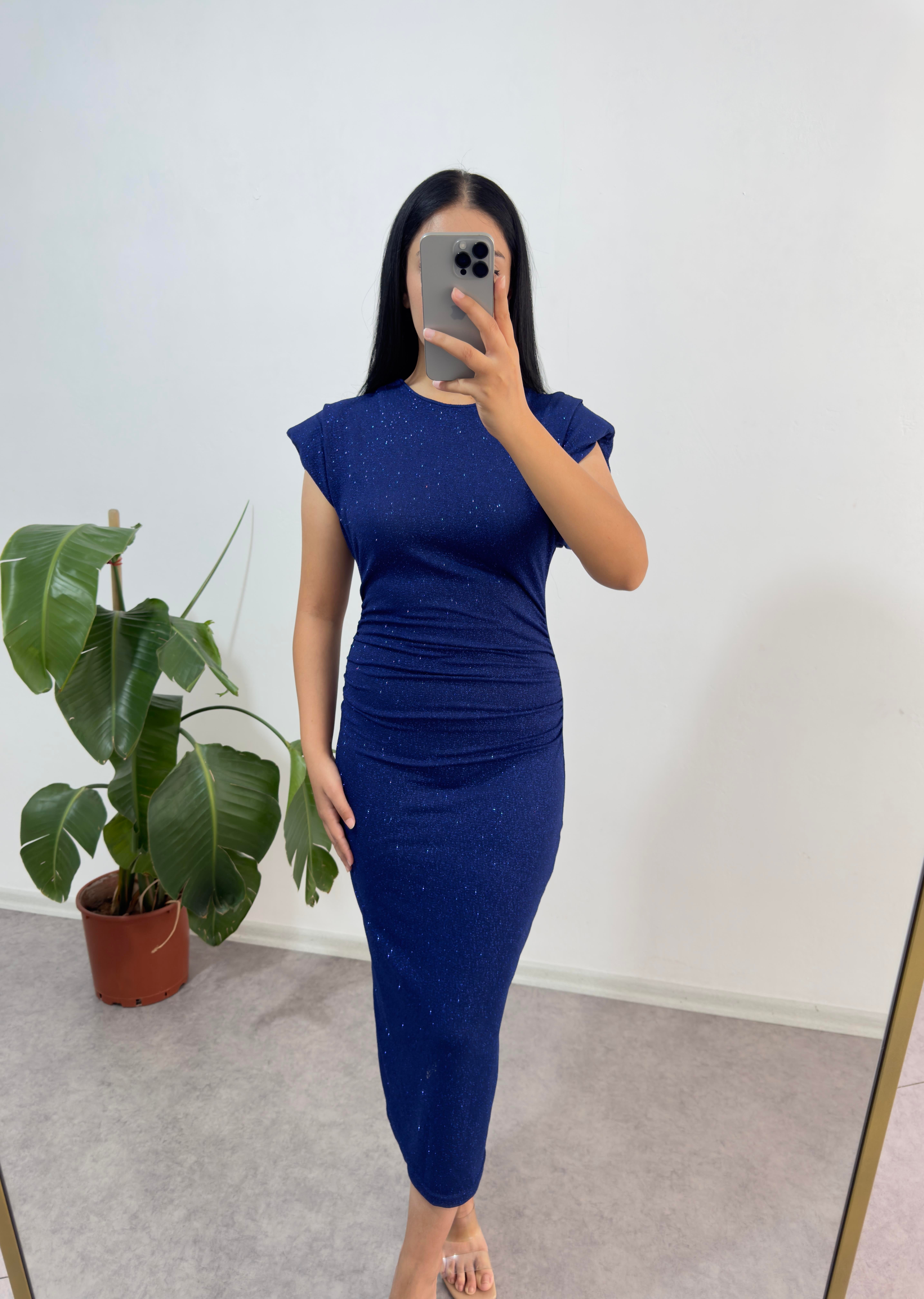 Mygrs Simli Mavi Elbise