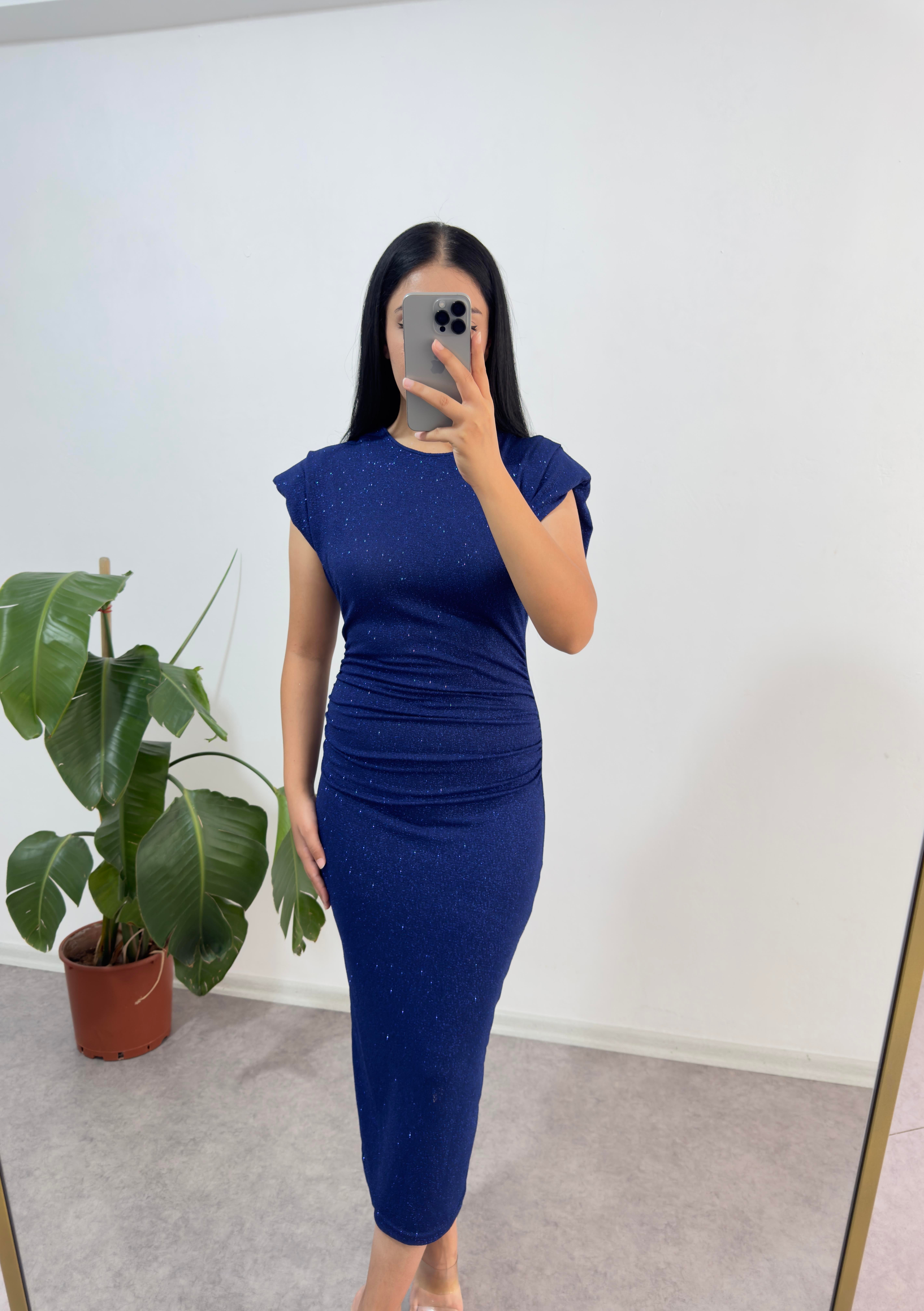 Mygrs Simli Mavi Elbise