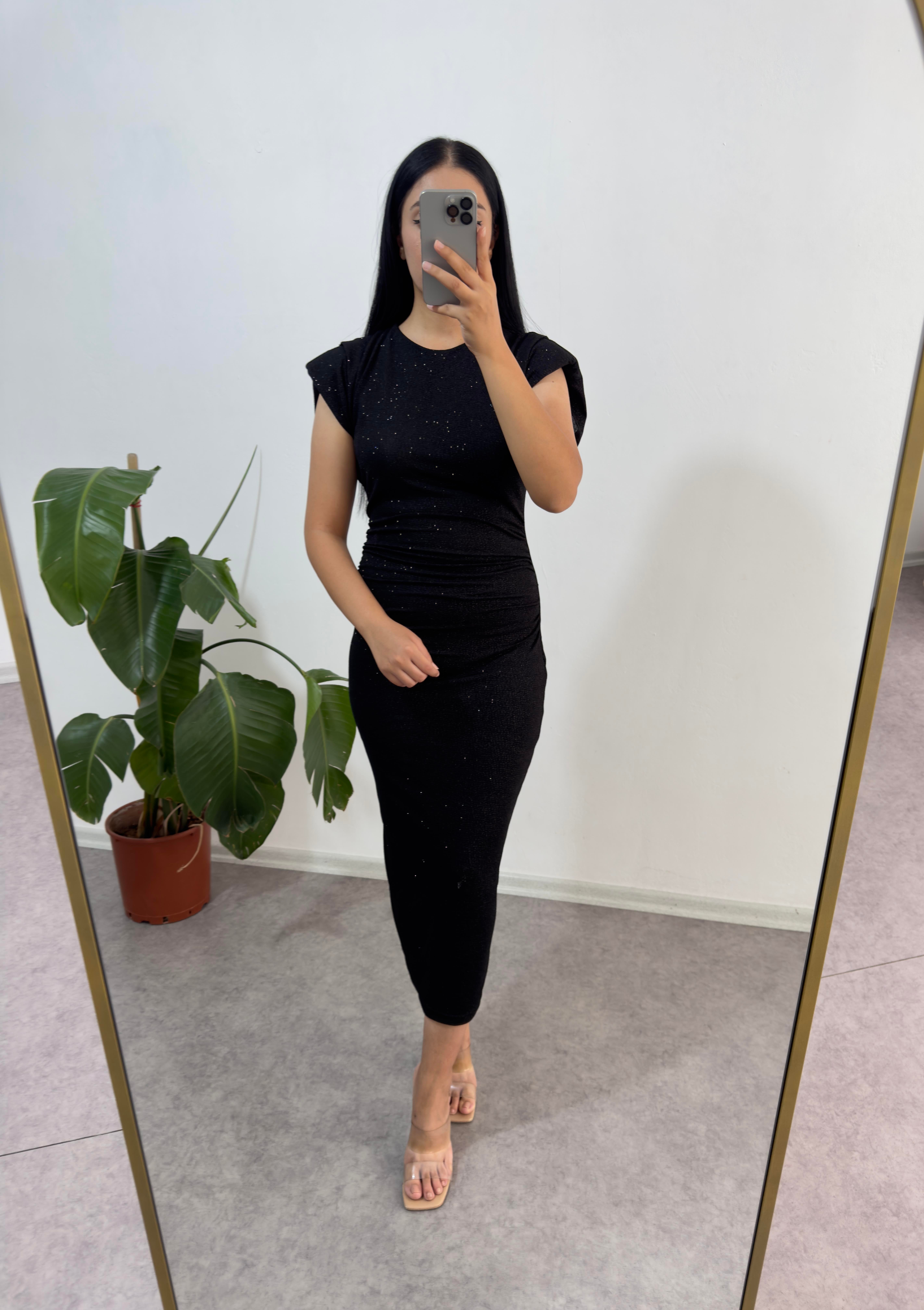 Mygrs Simli Siyah Elbise