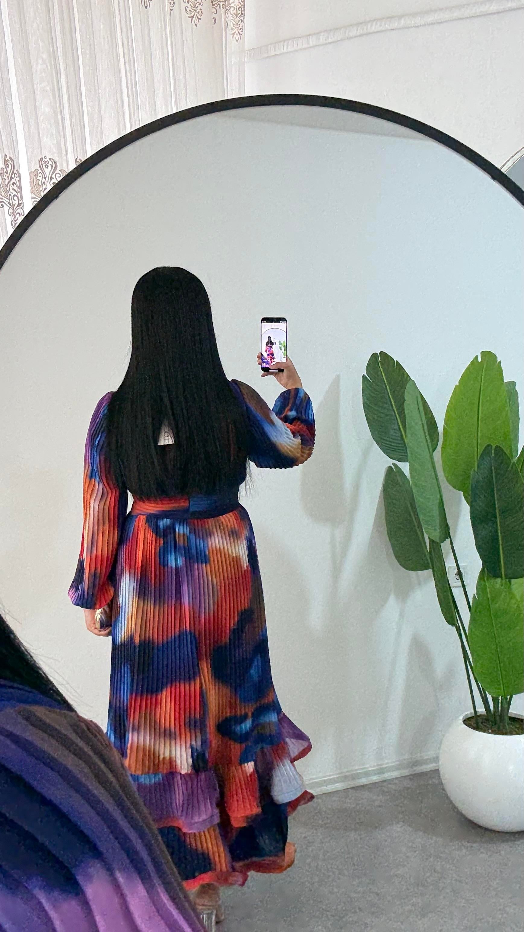 Nage Şifon Mor Elbise