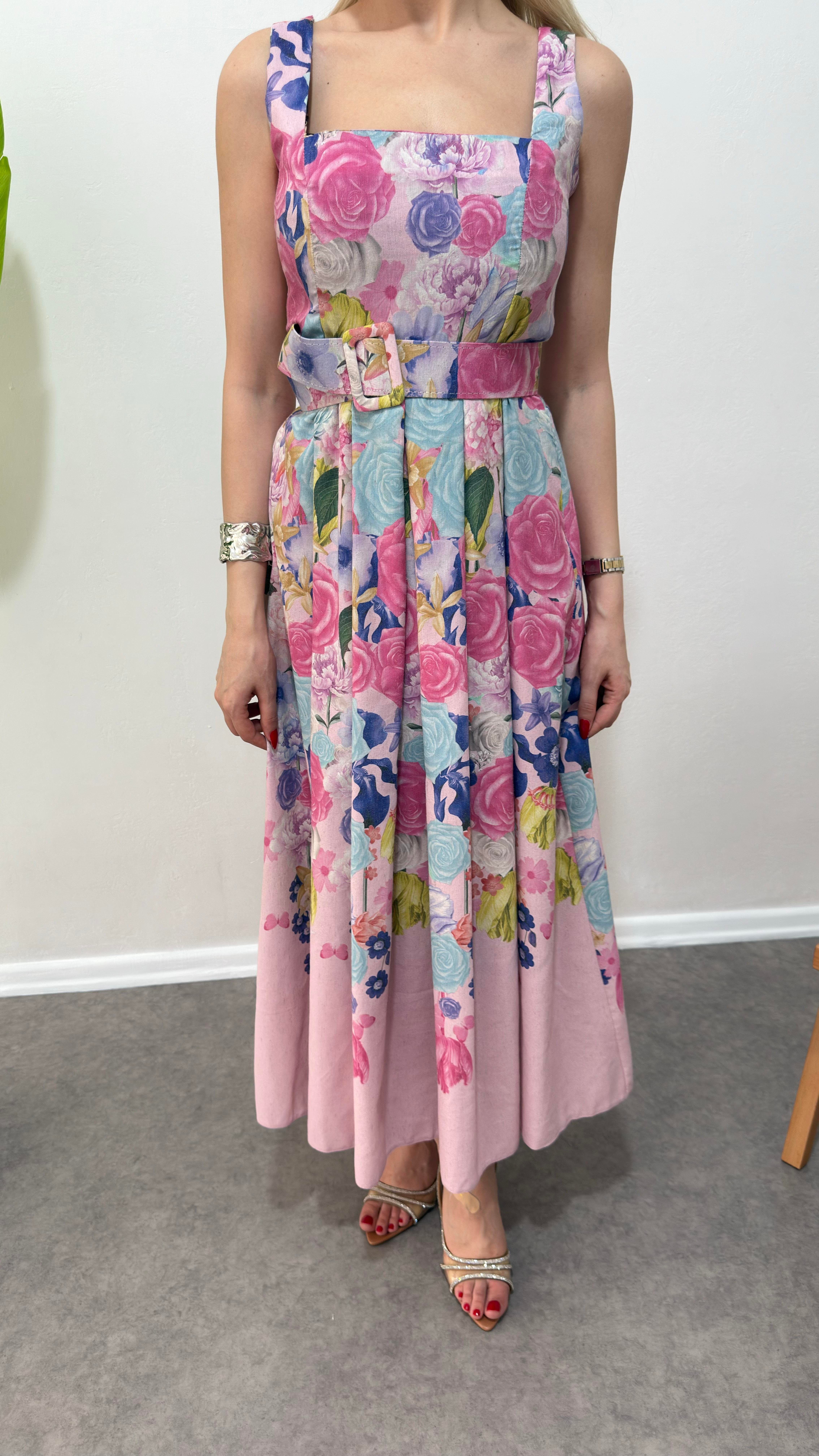 Pembe Çiçekli Lory Elbise