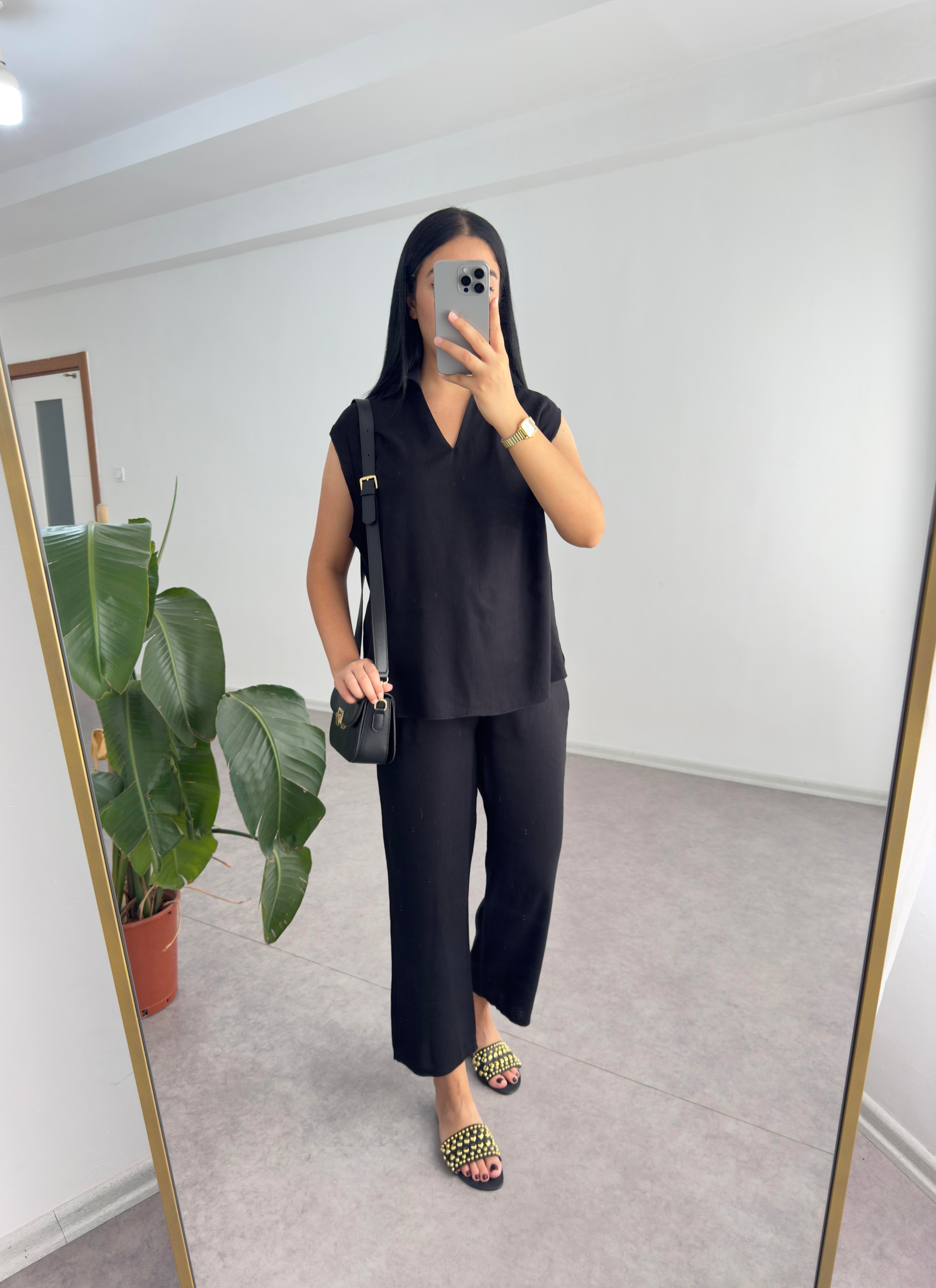 Pery Keten Siyah Takım