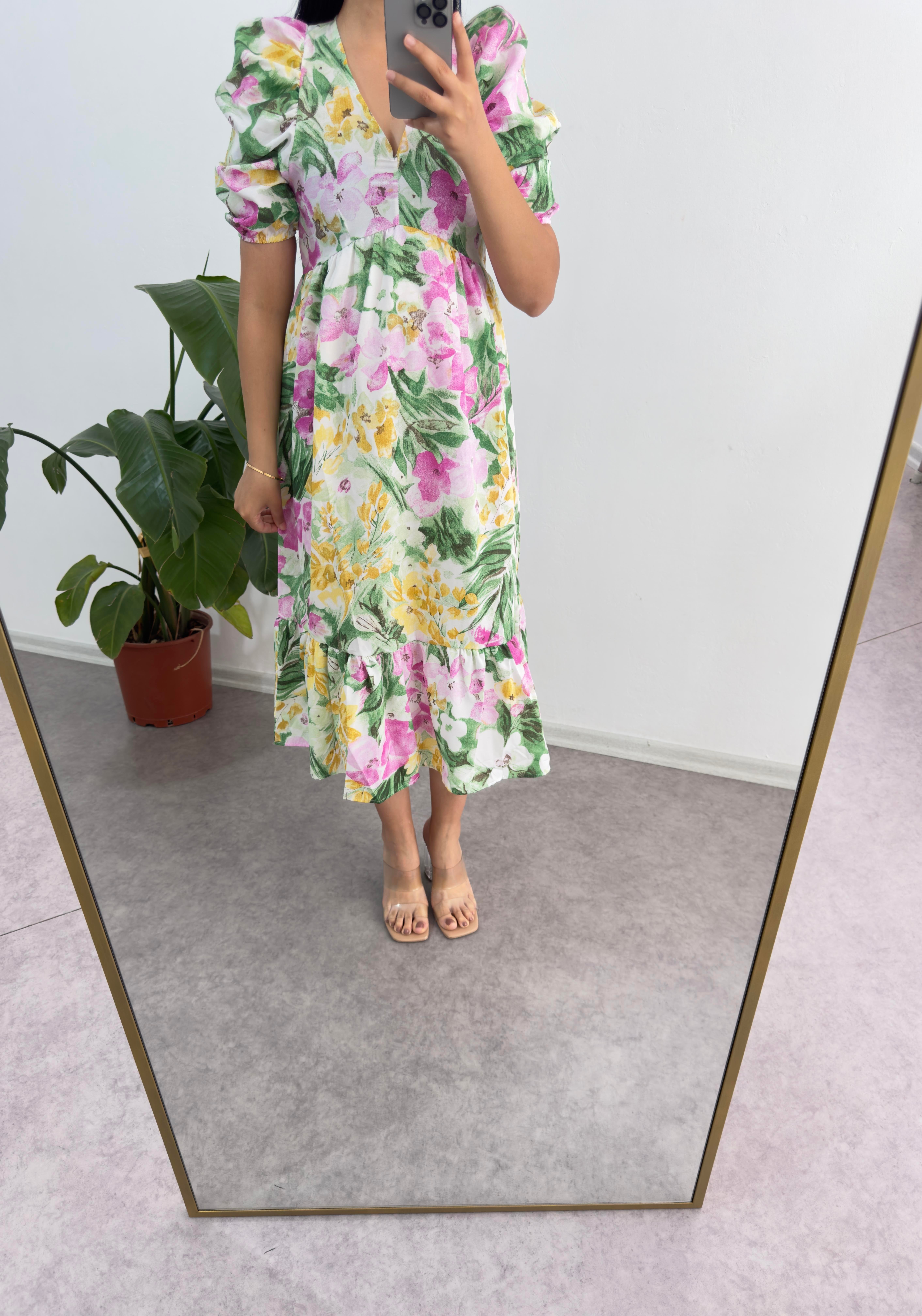 Poplin Kumaş Pembe Elbise