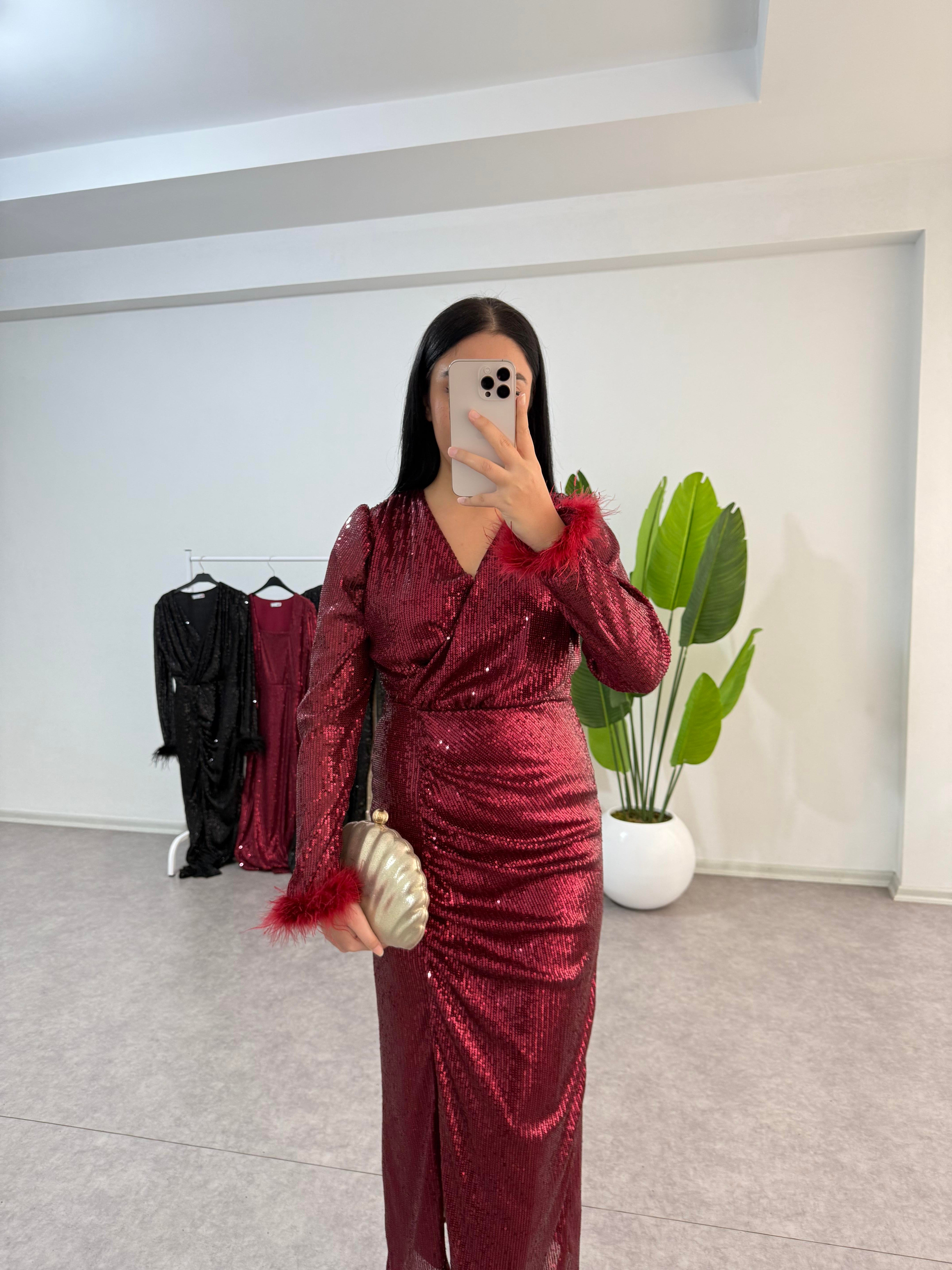 Pulpayet Bordo Elbise