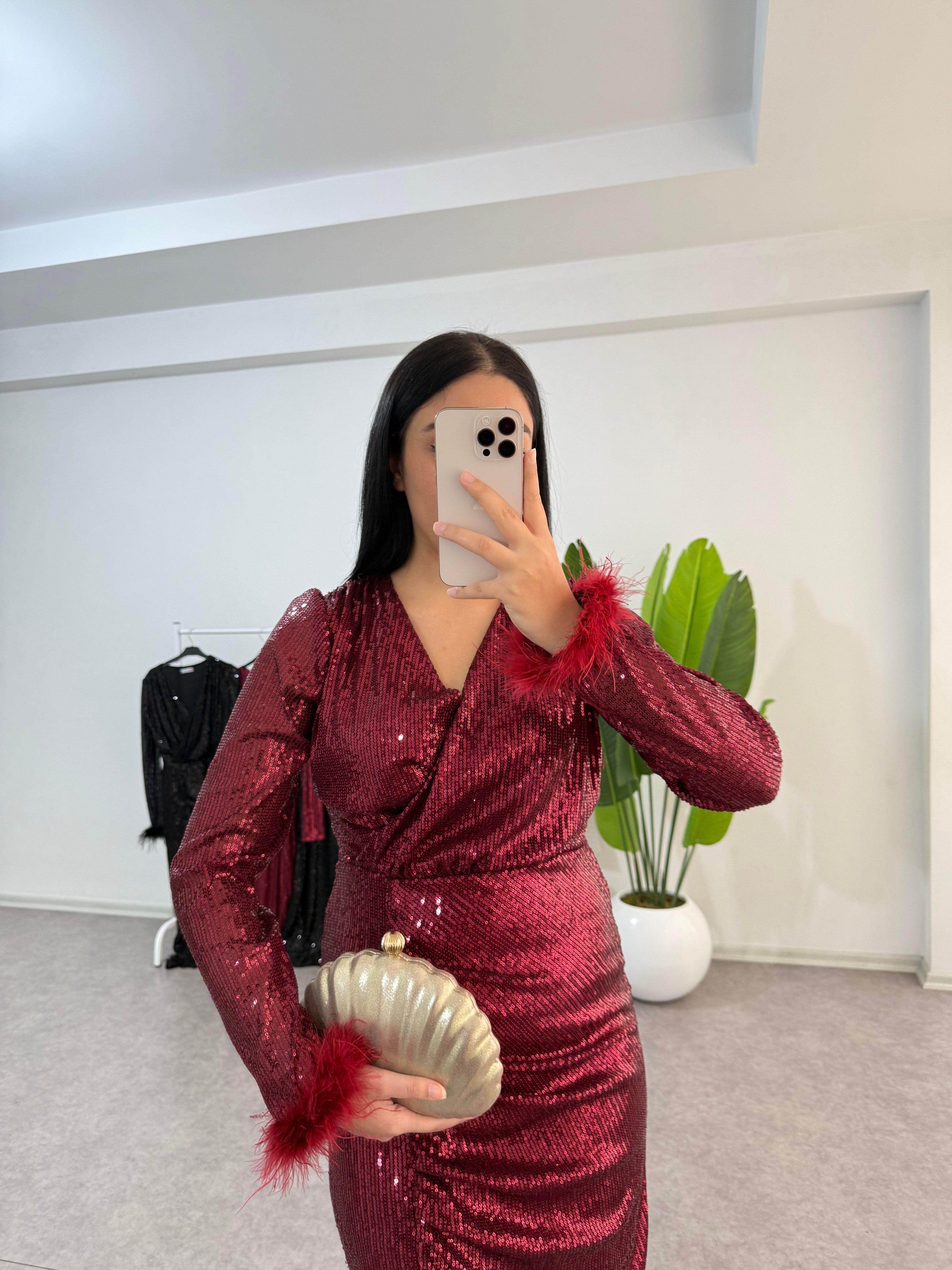 Pulpayet Bordo Elbise