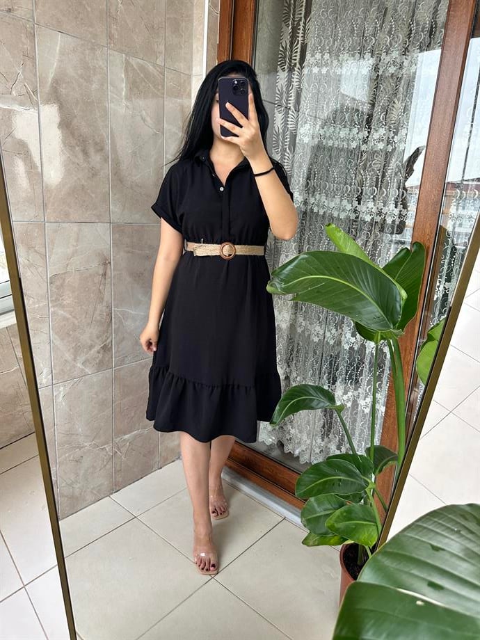 Siyah Aerobin elbise