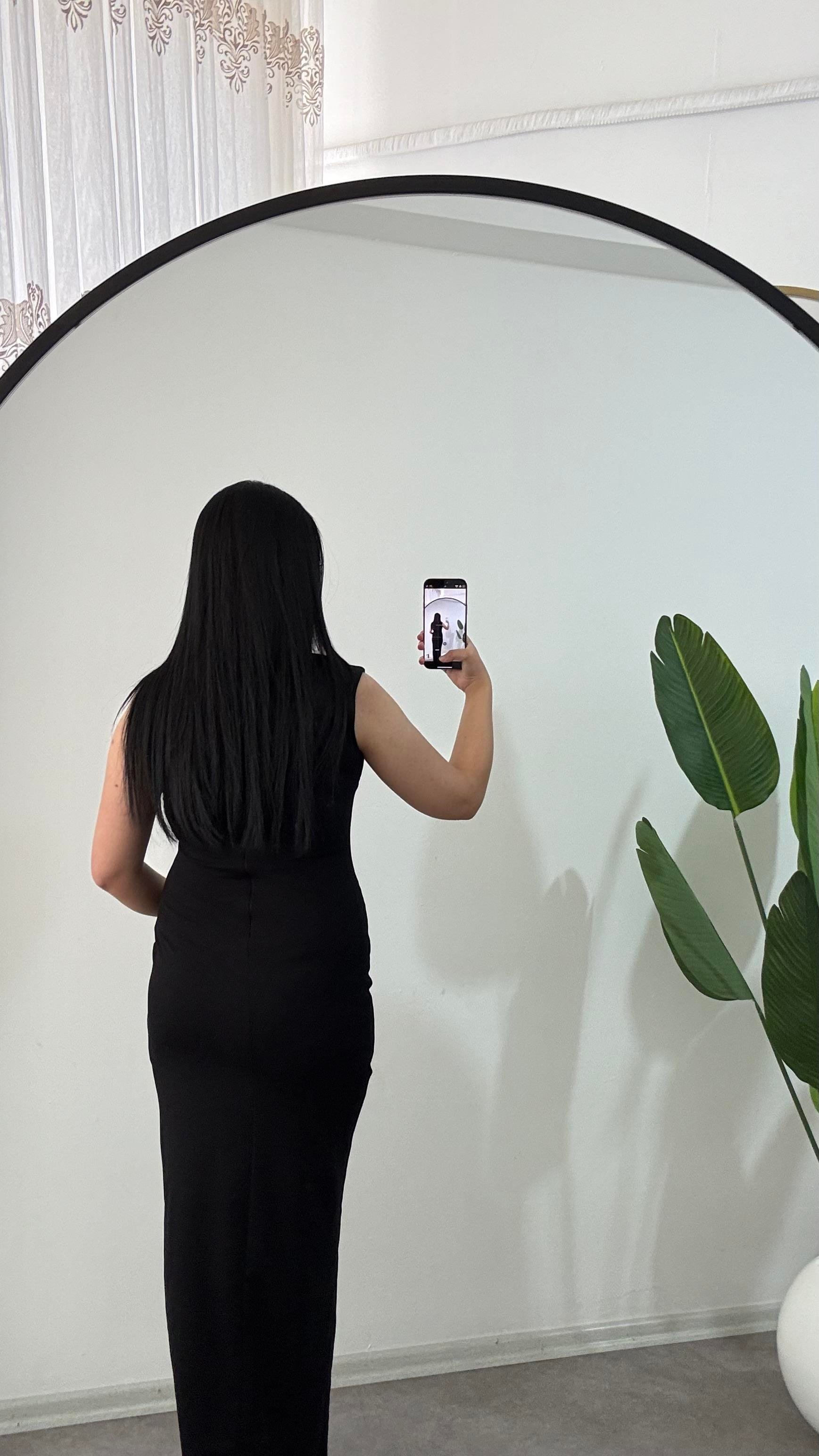 Siyah Maxi Lore Elbise