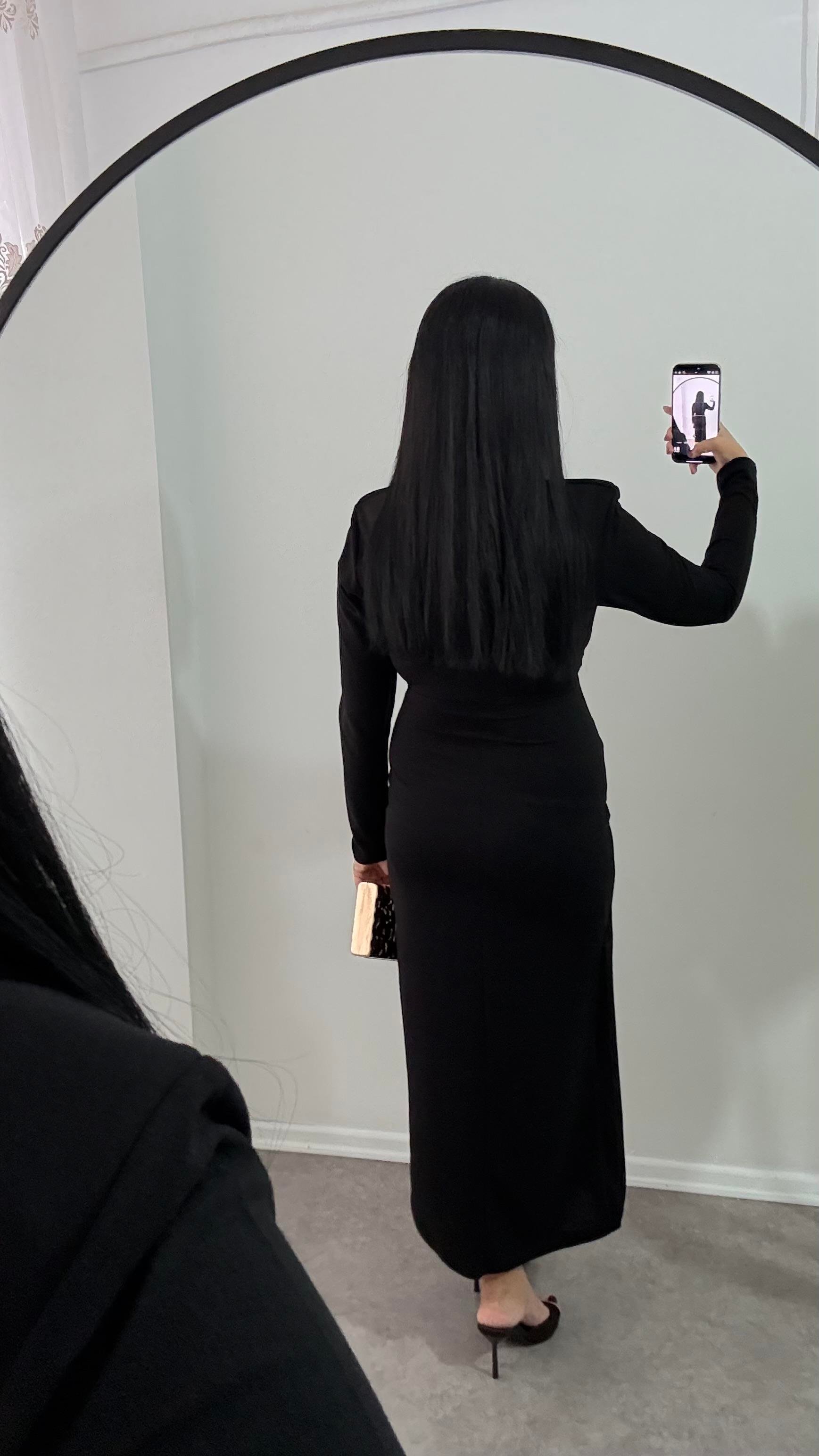 Siyah Sever Krep Elbise