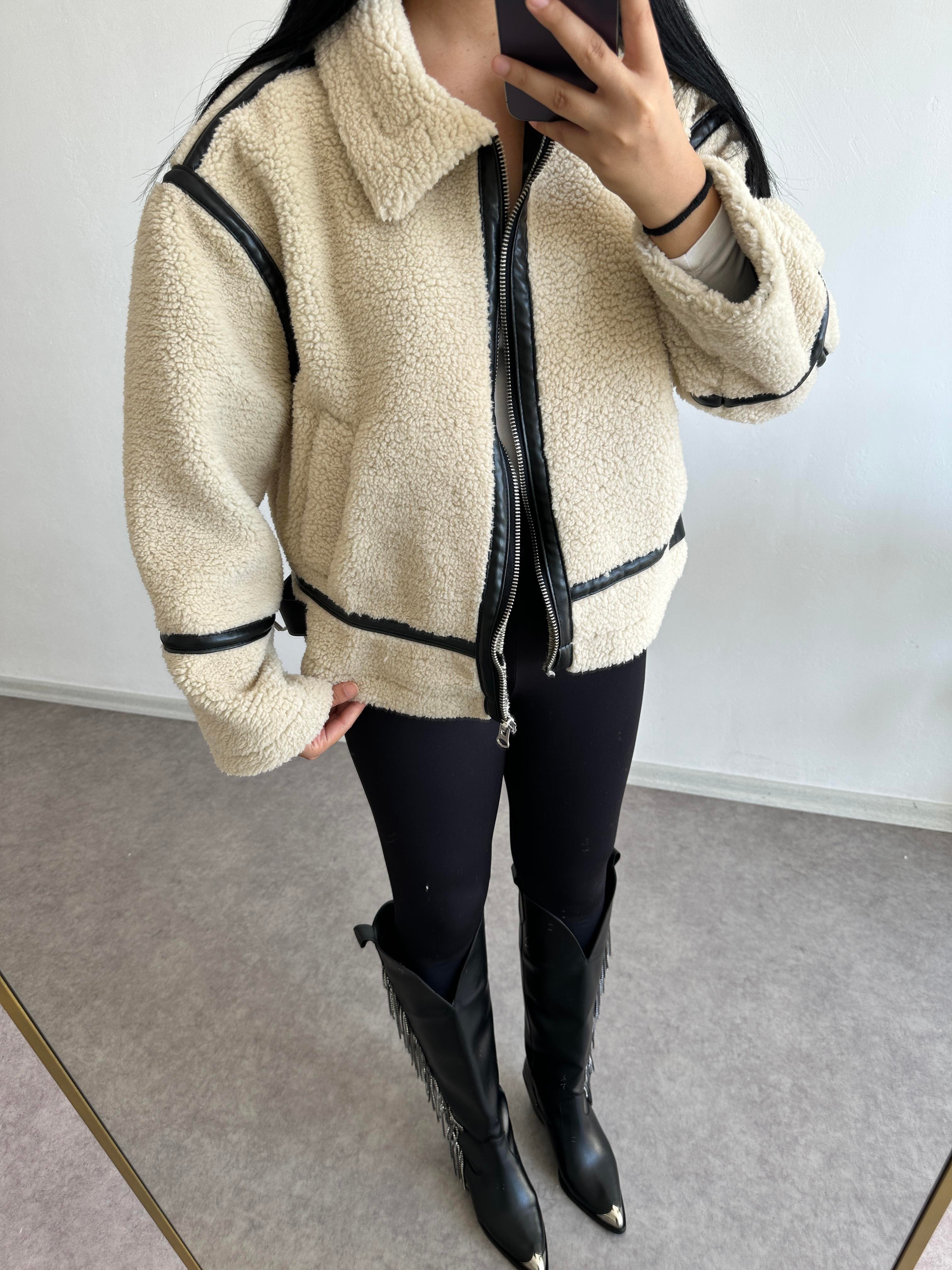 Teddy ceket içi süet